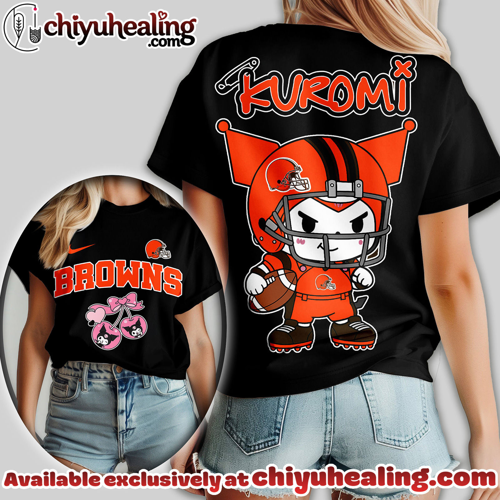 Cleveland Browns Premium NFL Kuromi Women Shirt Cleveland Browns Premium NFL Kuromi Women Shirt
