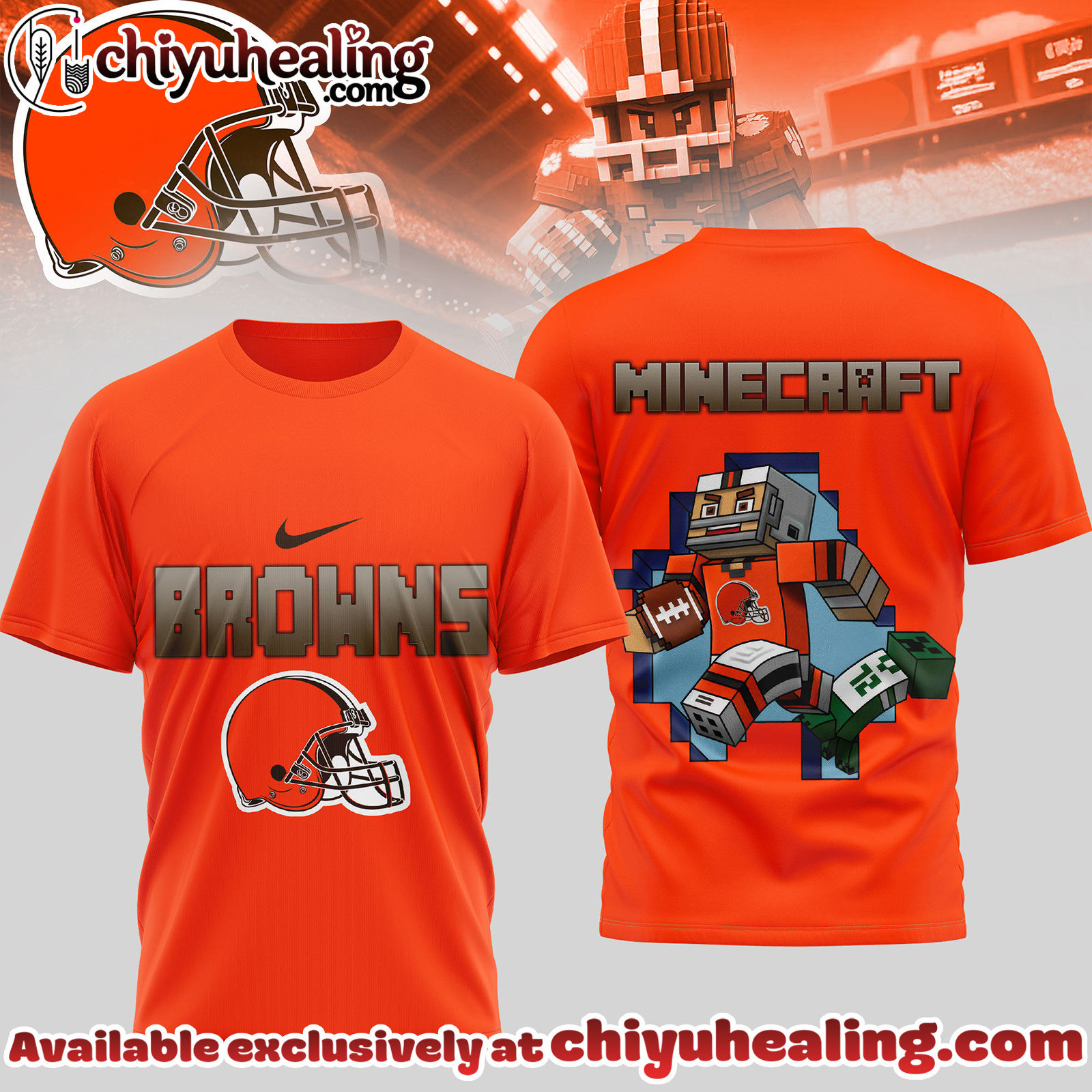 Cleveland Browns Premium NFL Minecraft 3D Shirt