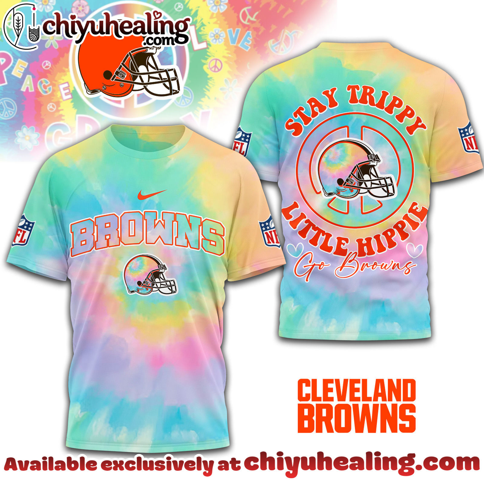 Cleveland Browns Premium NFL Stay Trippy Little Hippie 3D Shirt, Hoodie, Sweatshirt, All Team NFL