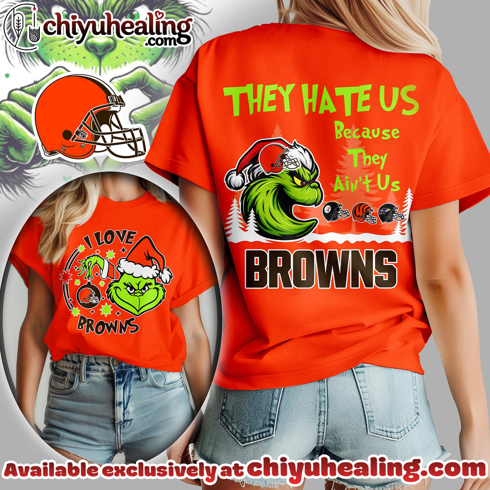 Cleveland Browns Premium NFL They Hate Us Grinch Women Shirt, Hoodie, Sweatshirt, All Team NFL