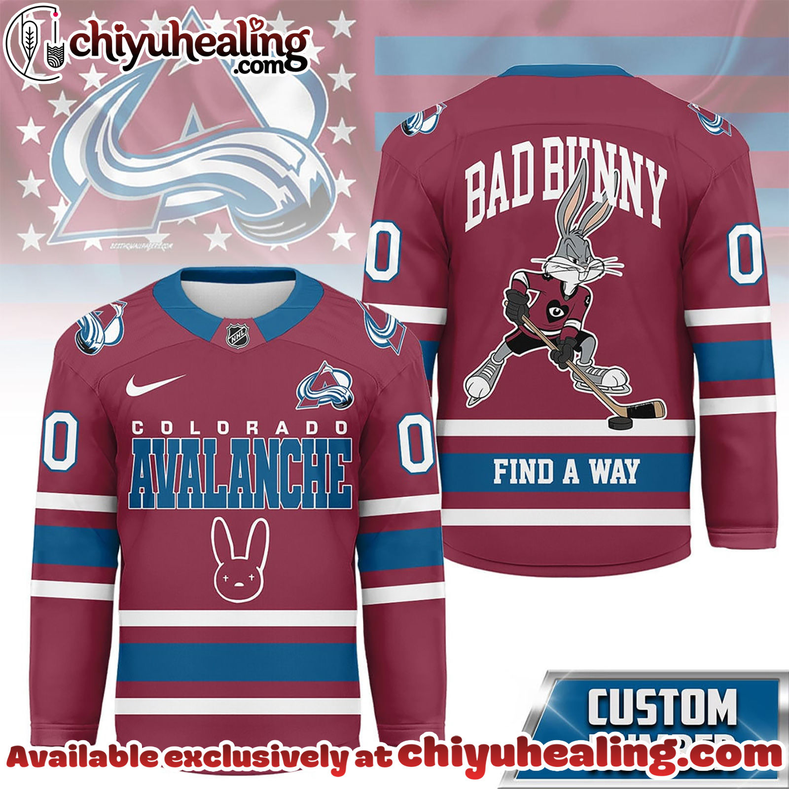 Colorado Avalanche Premium NHL Bad Bunny Hockey Jersey NY