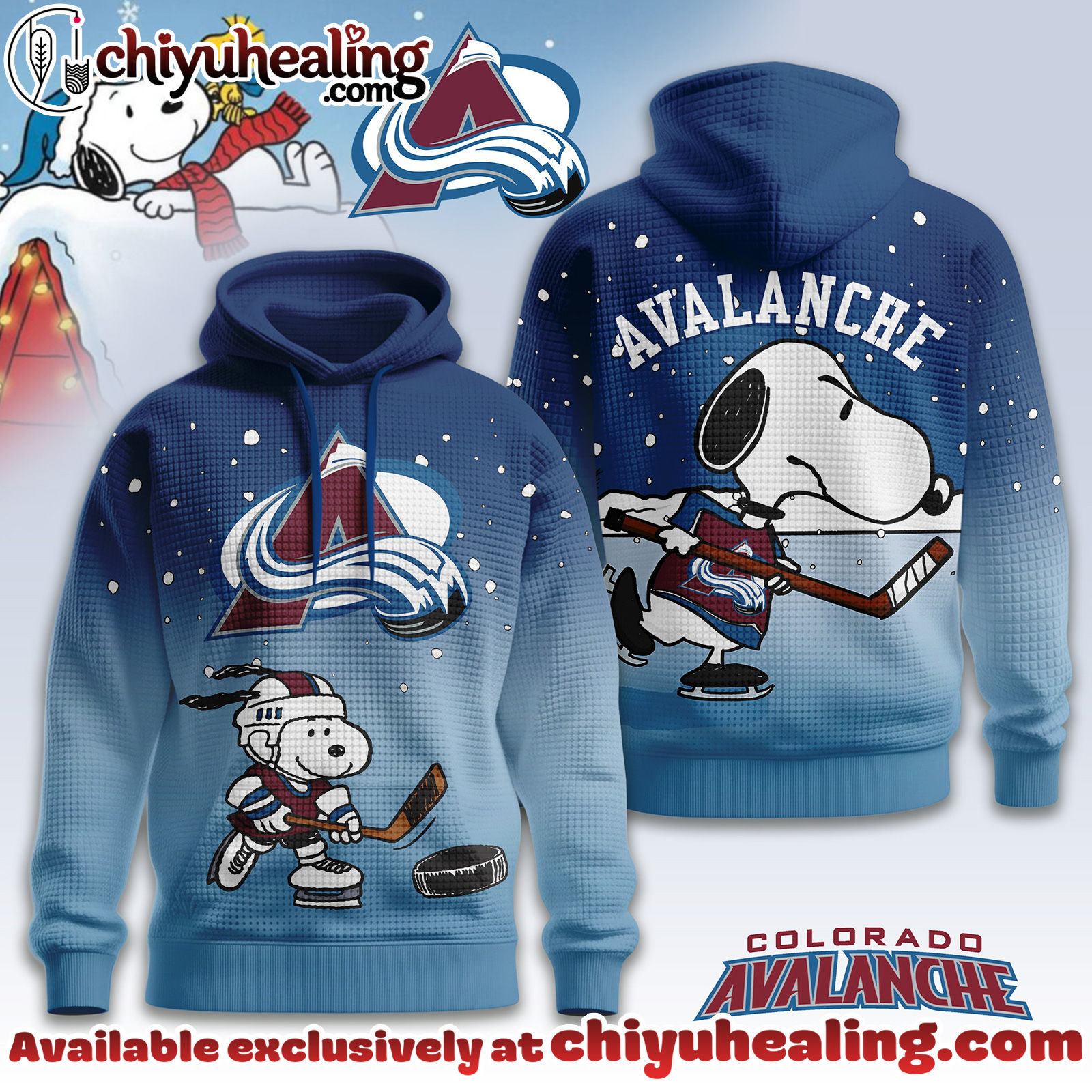 Colorado Avalanche Premium NHL Snoopy Hockey 3D Waffle Hoodie, Sweatshirt, Shirt, All Team NHL