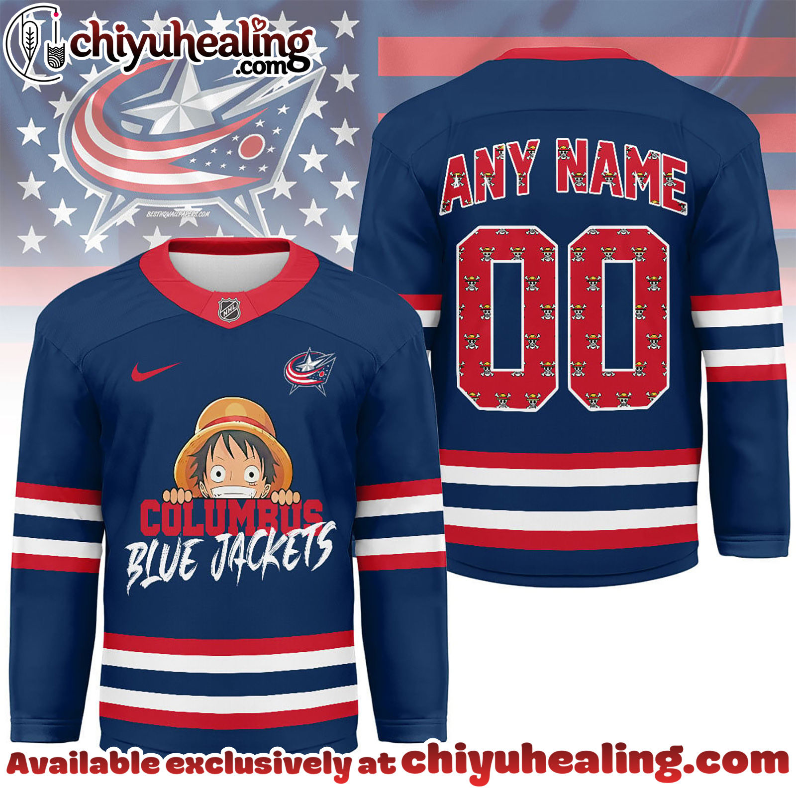 Columbus Blue Jackets Premium NHL One Piece Hockey Jersey NY