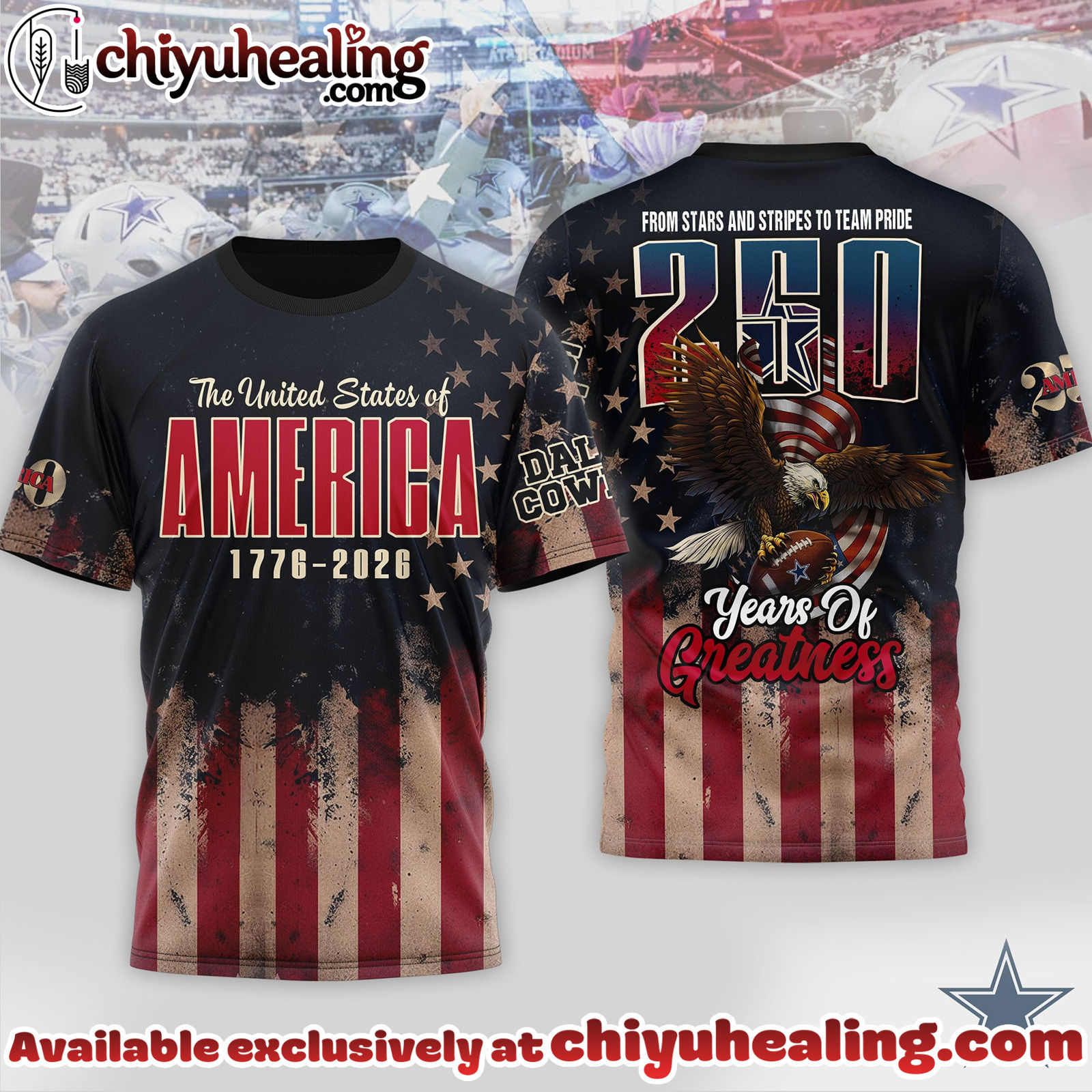 Dallas Cowboys Premium NFL 250th Anniversary Of America 3D Shirt, Hoodie, Sweatshirt