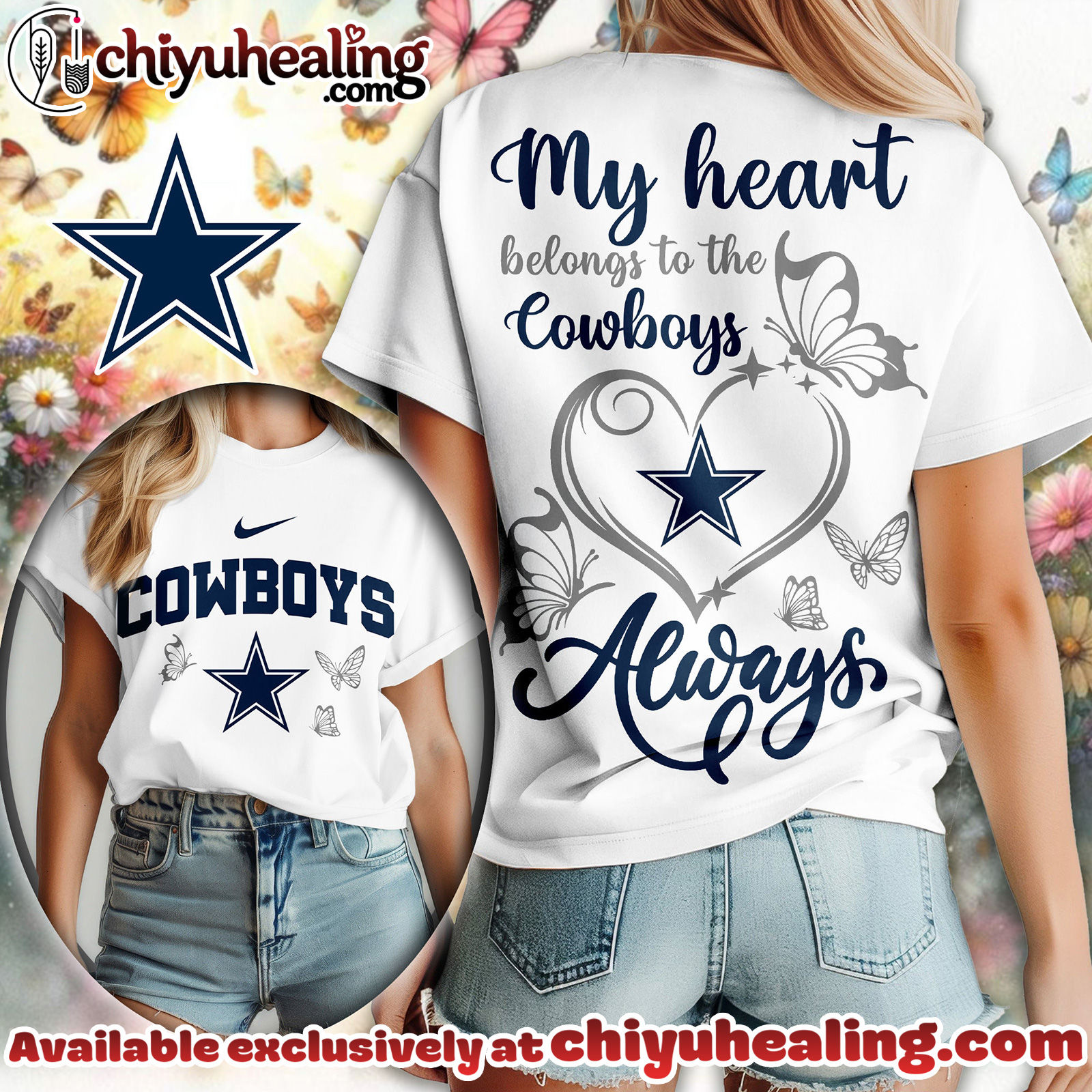 Dallas Cowboys Premium NFL Butterfly Women Shirt, Hoodie, Sweatshirt