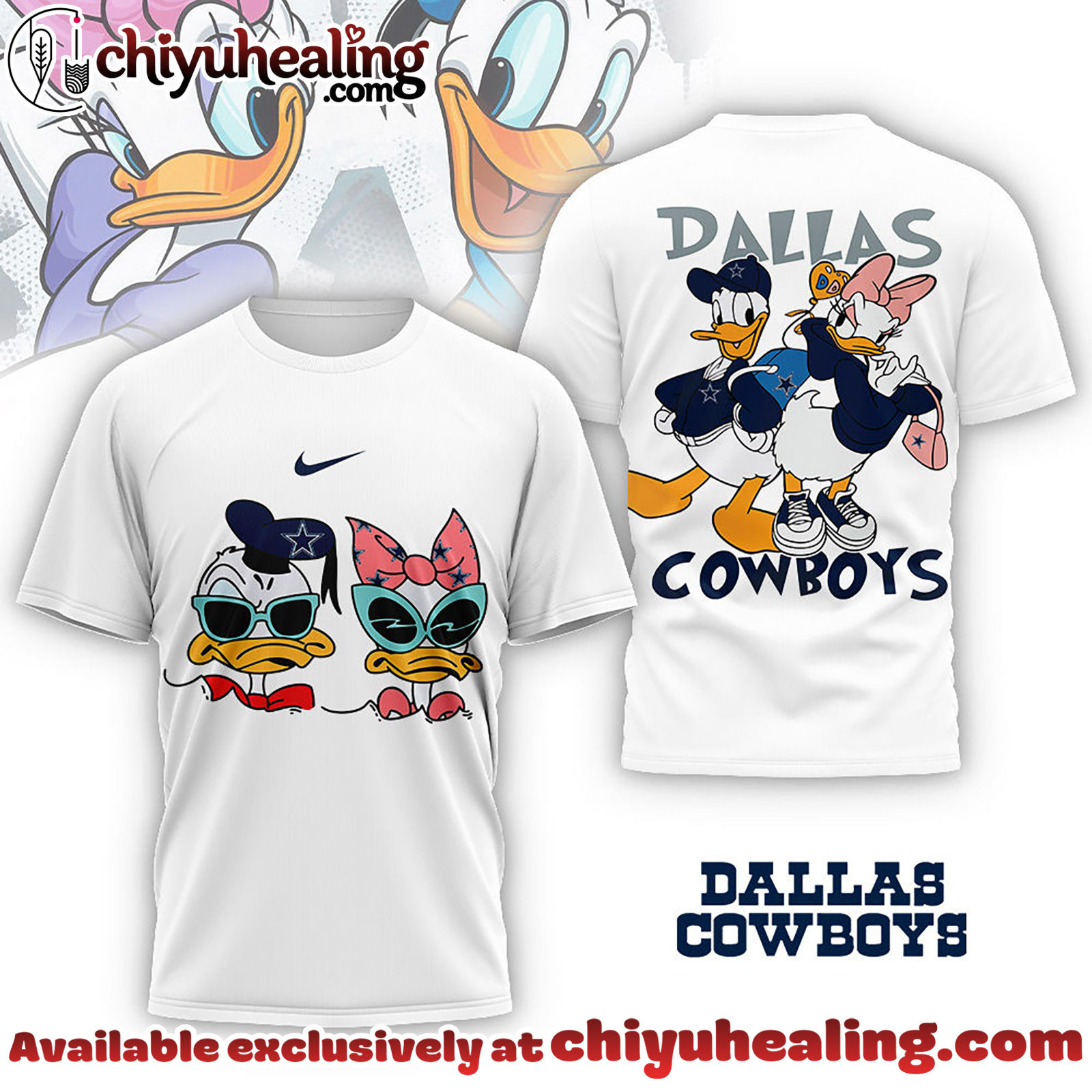 Dallas Cowboys Premium NFL Donald And Daisy 3D Tshirt, Sweatshirt, Hoodie