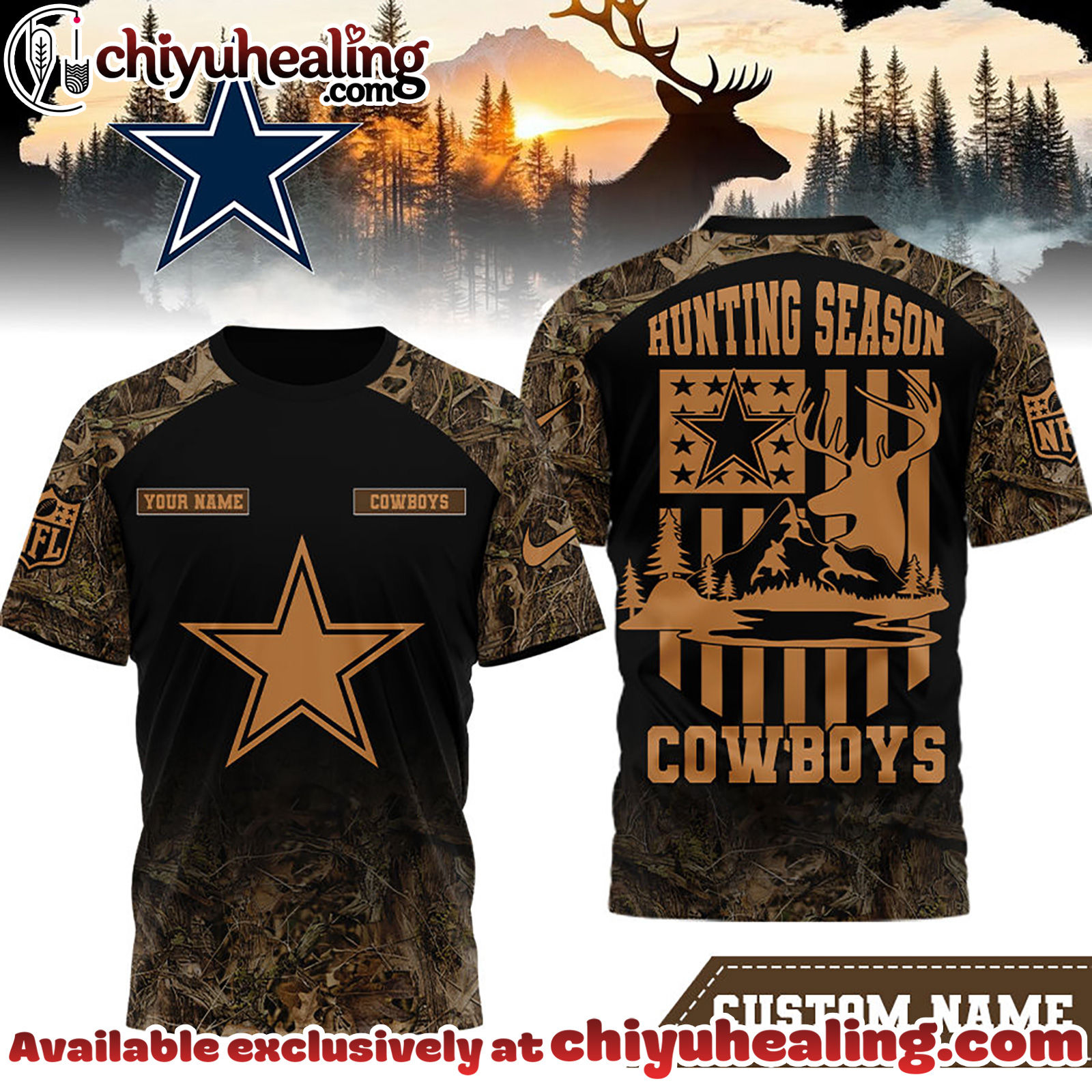 Dallas Cowboys Premium NFL Hunting Season 3D Shirt