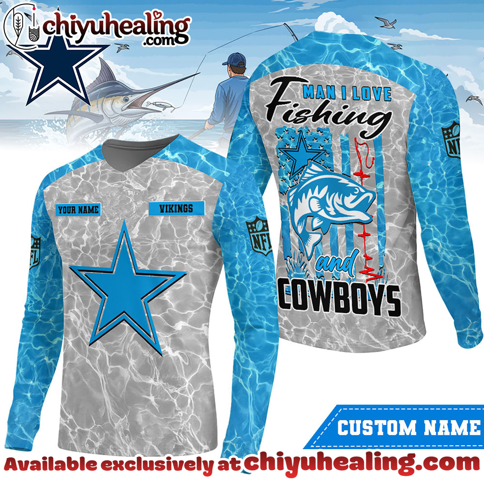 Dallas Cowboys Premium NFL Love Fishing Long Sleeve Hoodie, T-shirt, Sweatshirt