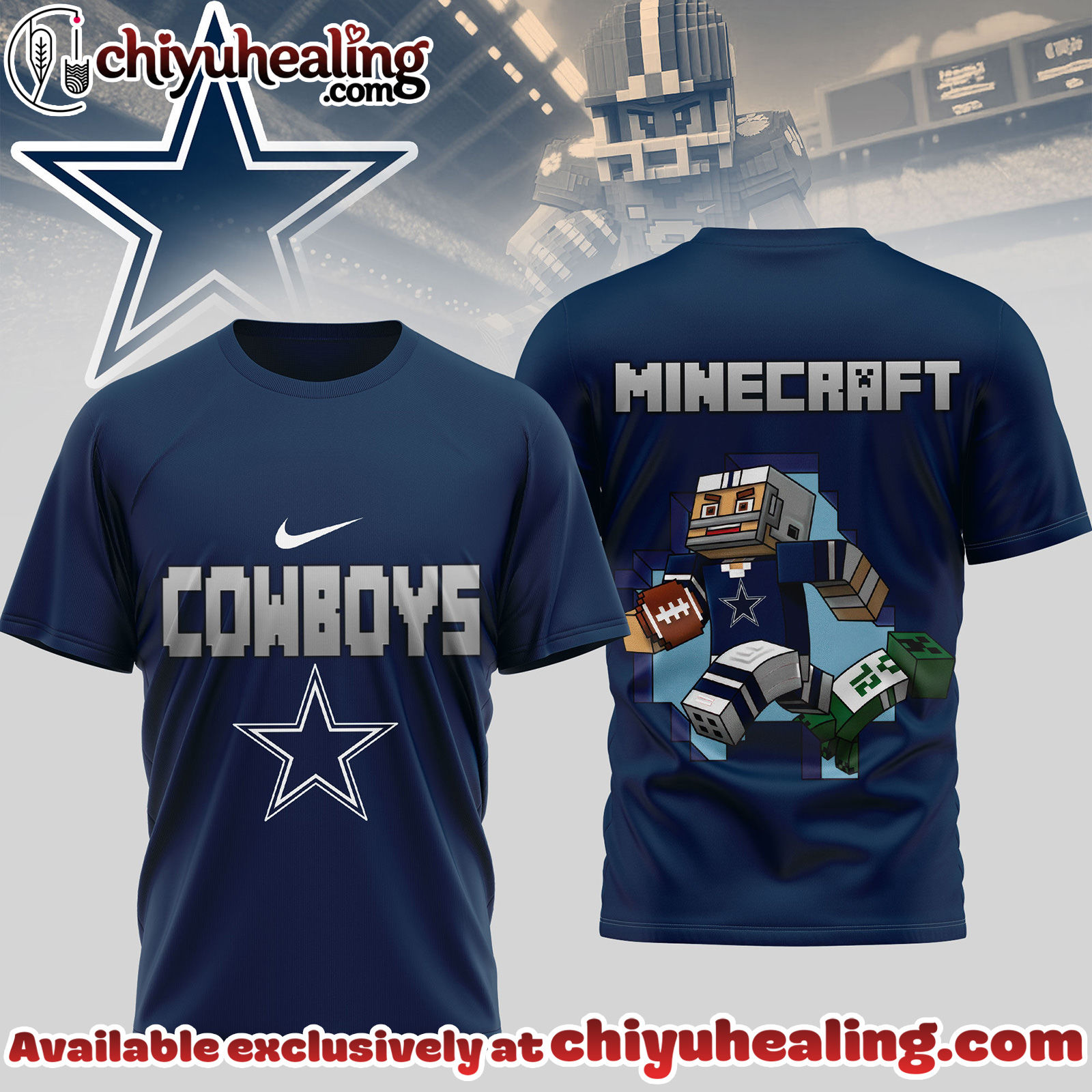 Dallas Cowboys Premium NFL Minecraft 3D Shirt