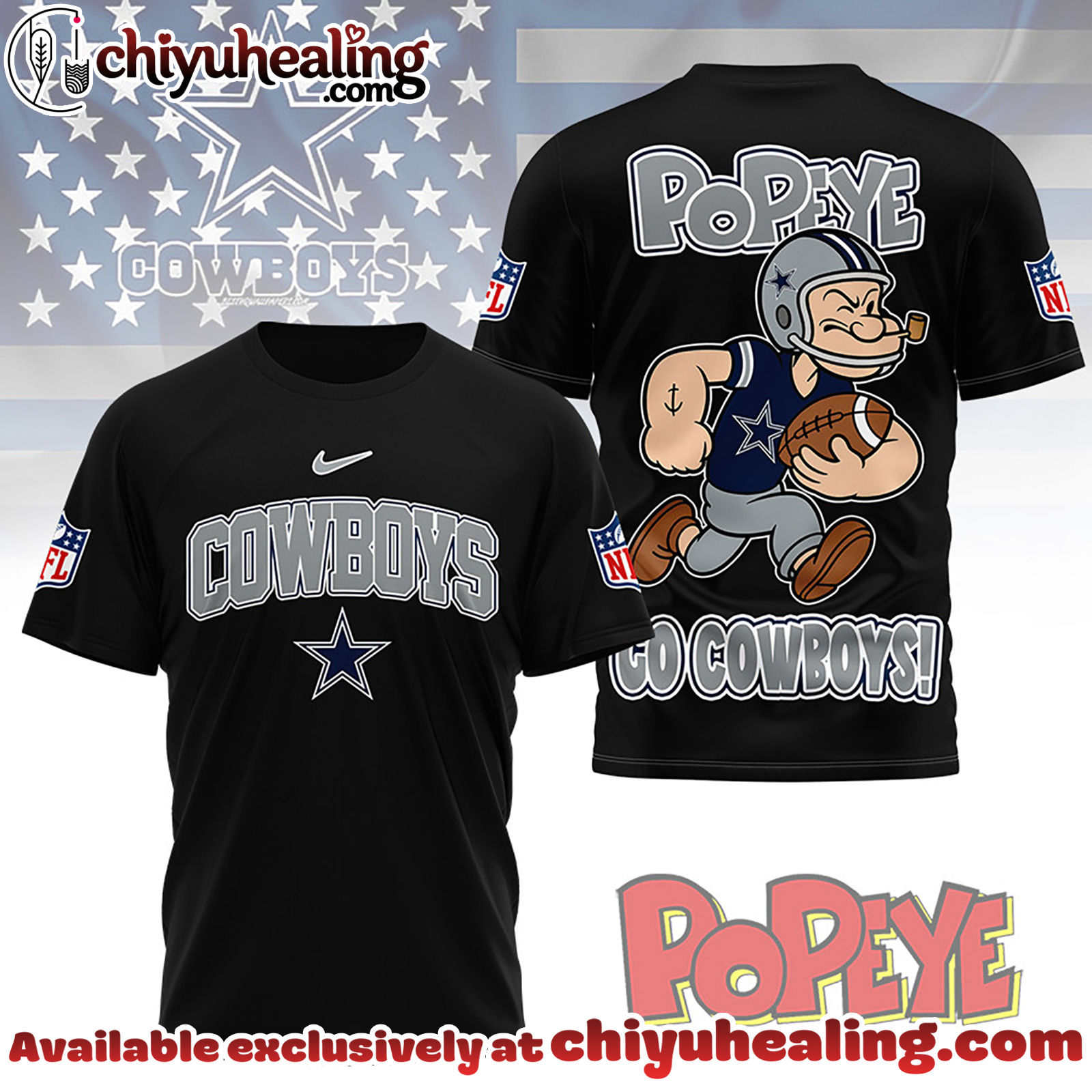 Dallas Cowboys Premium NFL Popeye Fan 3D Shirt, Hoodie, Sweatshirt, All Team NFL