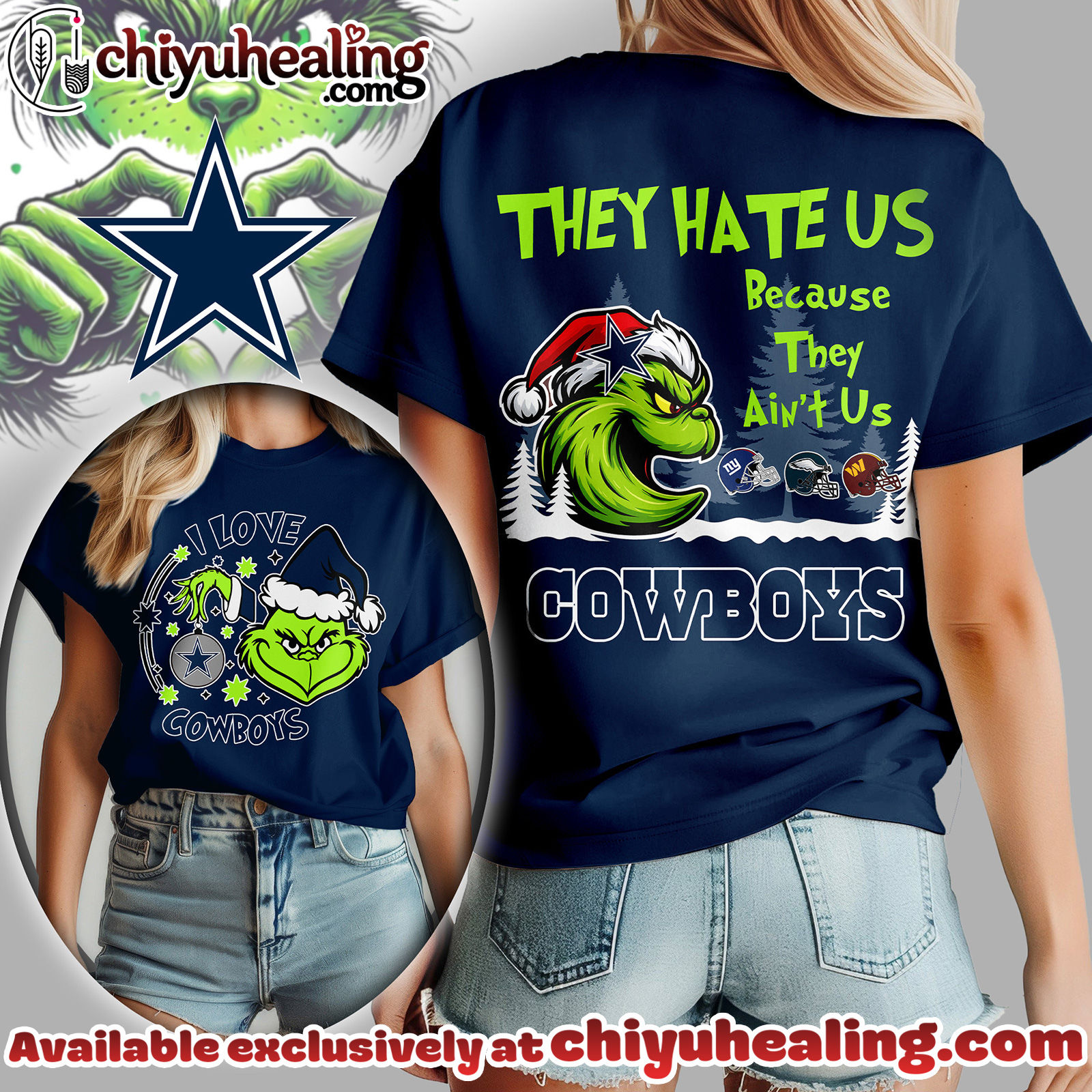 Dallas Cowboys Premium NFL They Hate Us Grinch Women Shirt, Hoodie, Sweatshirt, All Team NFL
