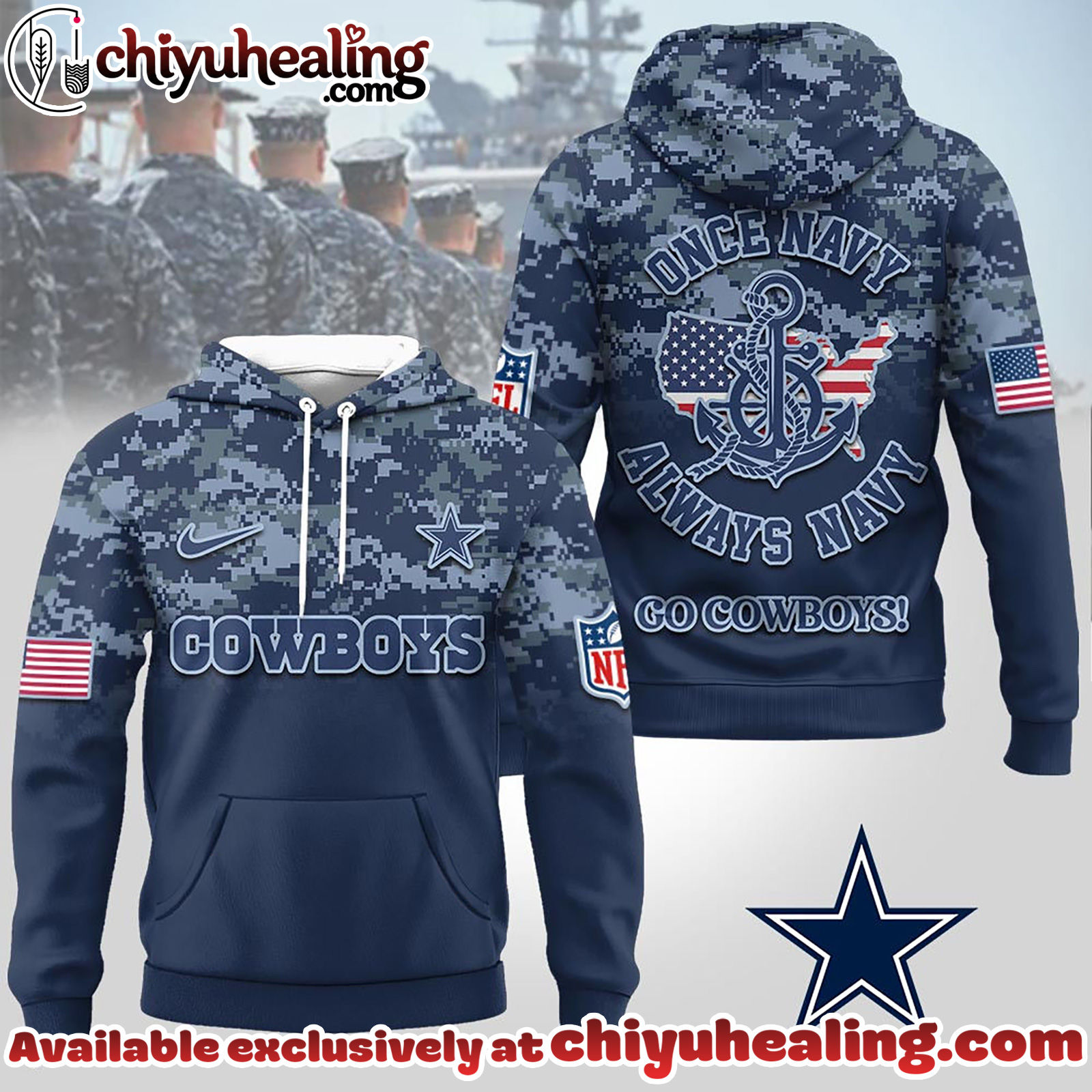 Dallas Cowboys Premium NFL US Navy 3D Hoodie, Sweatshirt, T-Shirt, All Team NFL