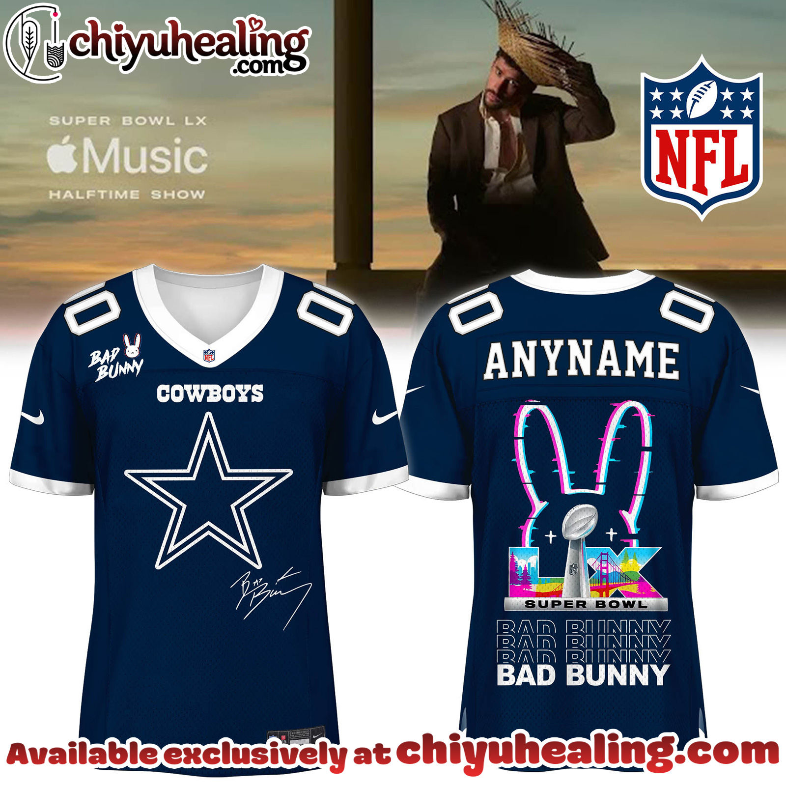 Dallas Cowboys x Bad Bunny Super Bowl Football Jersey Limited Edition