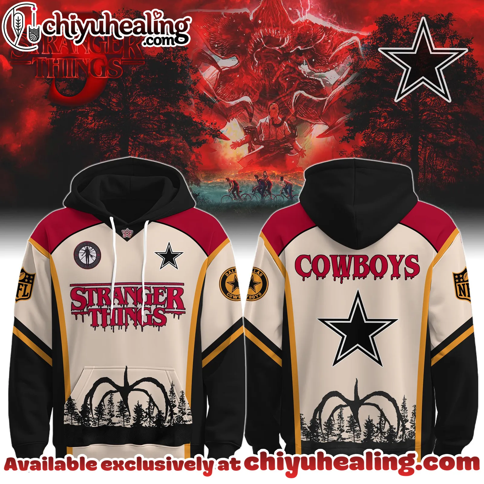 Dallas Cowboys x Stranger Things Hoodie Limited Hoodie, All Team NFL