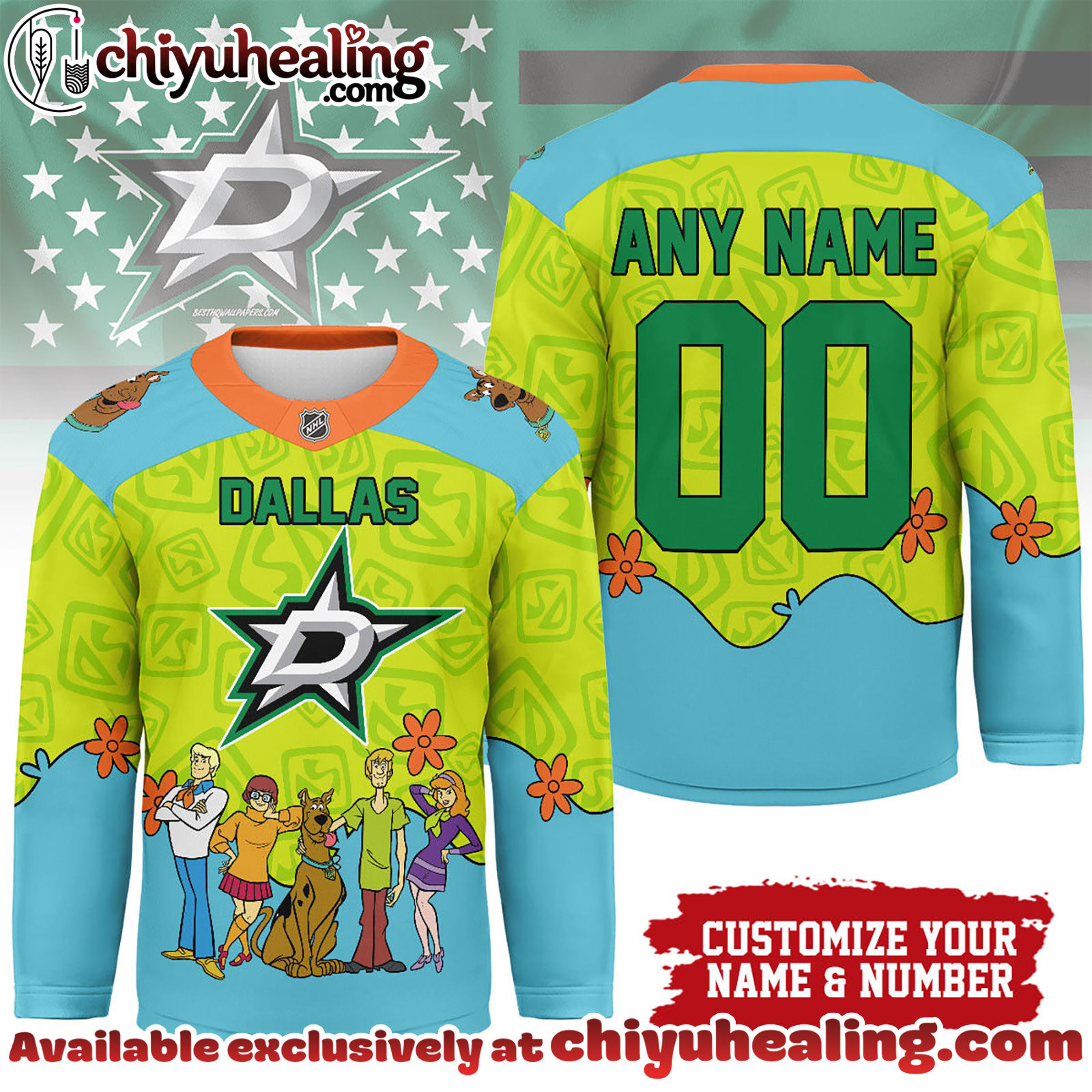 Dallas Stars Premium NHL Scooby Doo Hockey Jersey