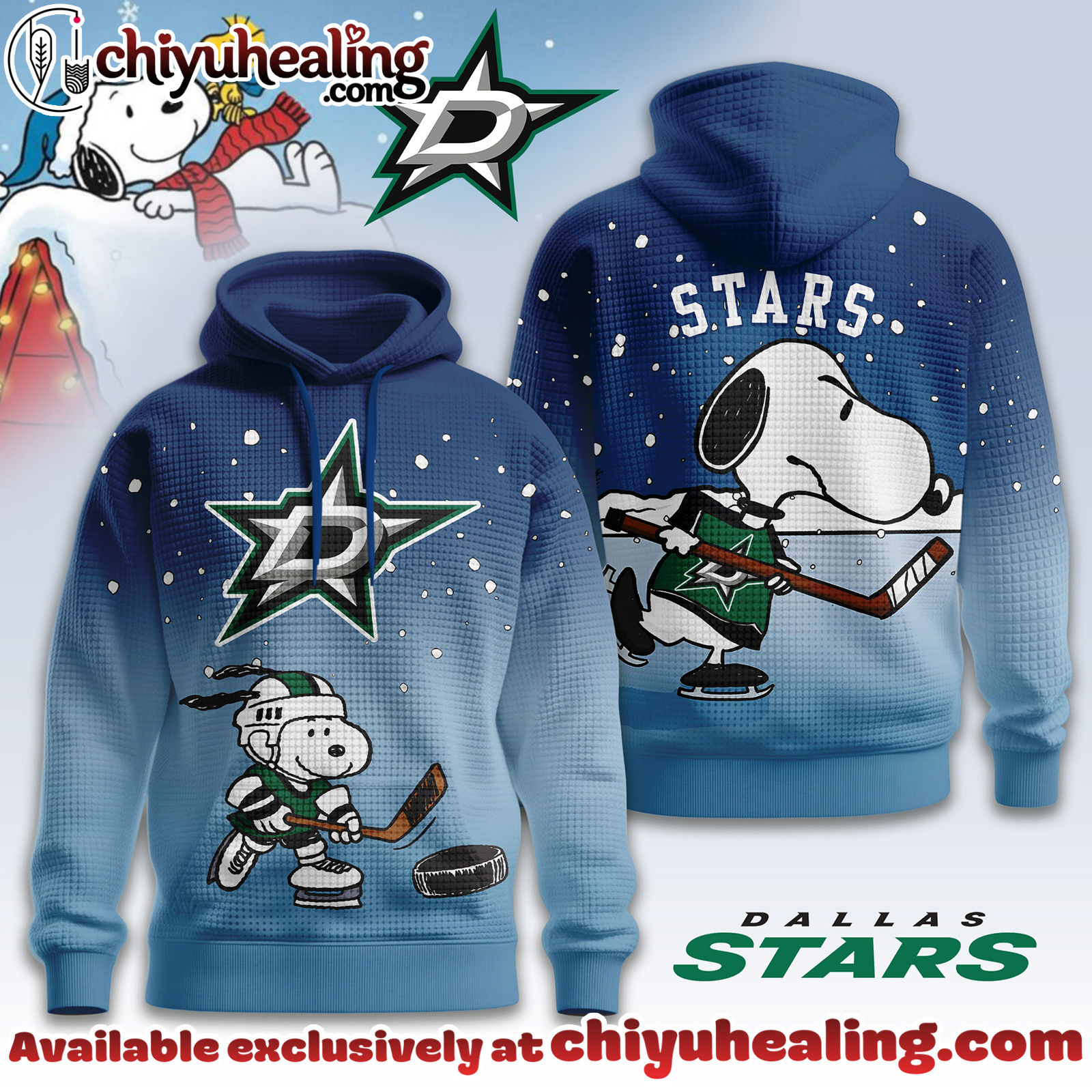 Dallas Stars Premium NHL Snoopy Hockey 3D Waffle Hoodie, Sweatshirt, Shirt, All Team NHL