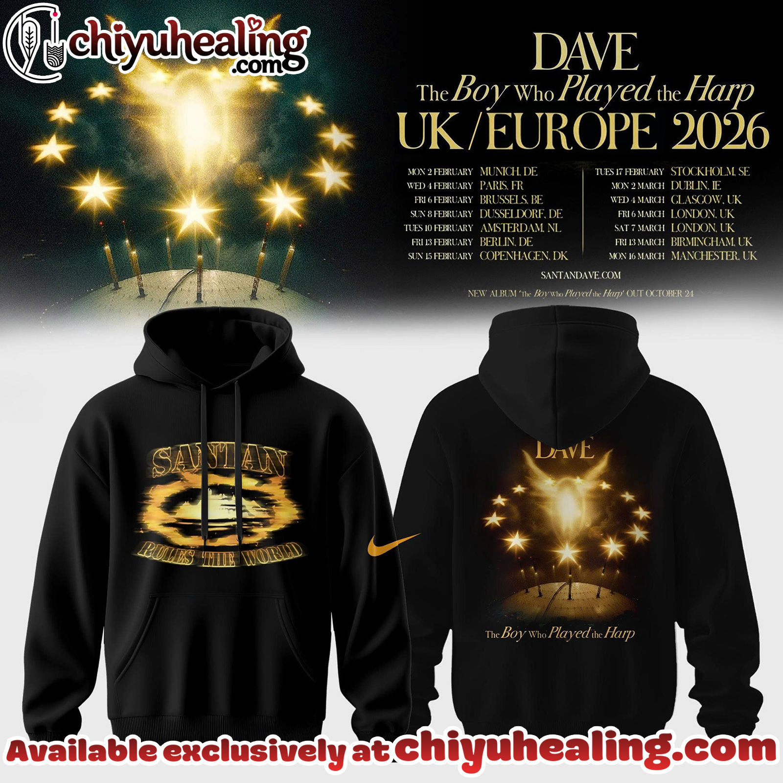 Dave The Boy Who Played The Harp Tour 2026 Collection Hoodie, T-shirt, Sweatshirt