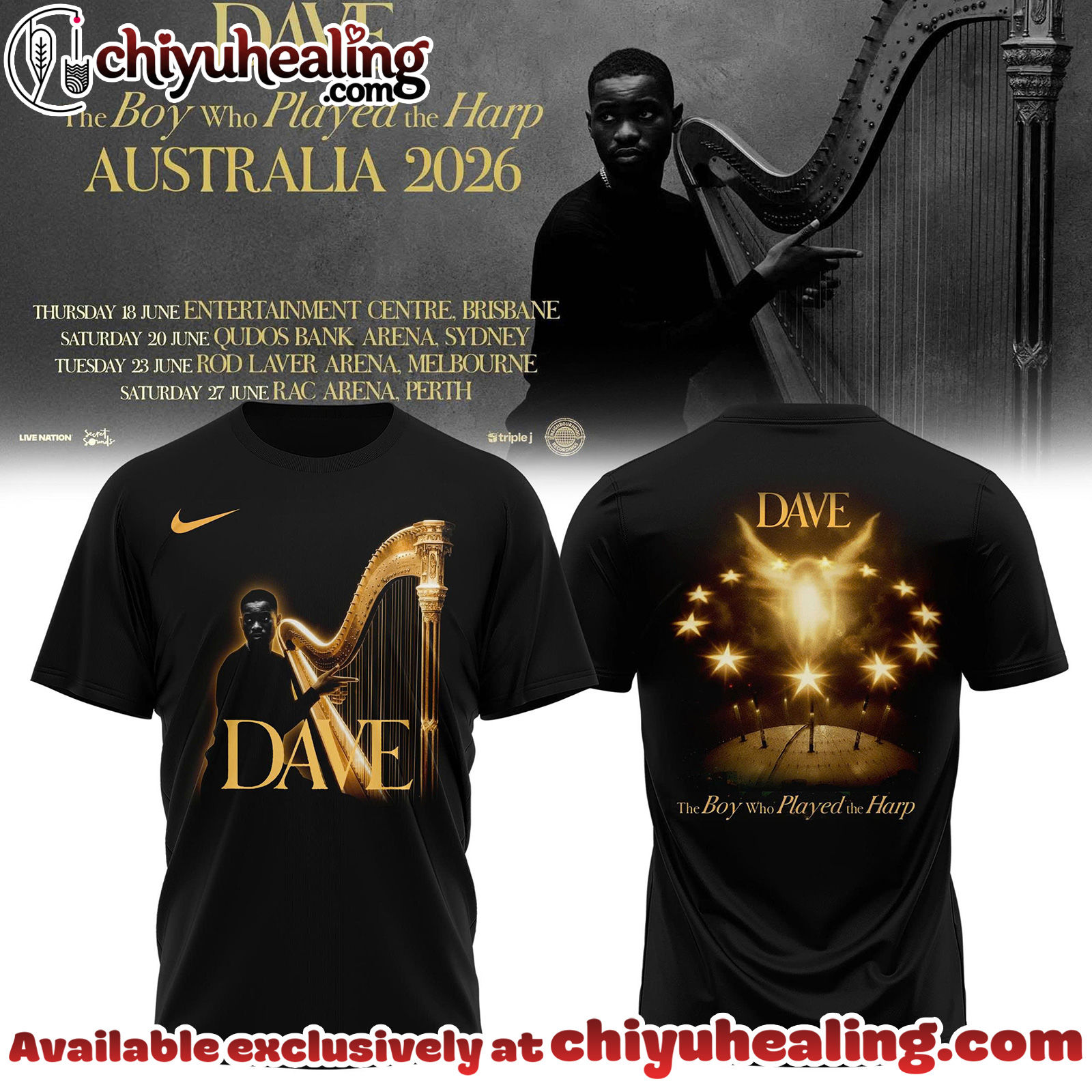 Dave The Boy Who Played The Harp Tour 2026 Collection Shirt, Hoodie, Sweatshirt - Ver 2