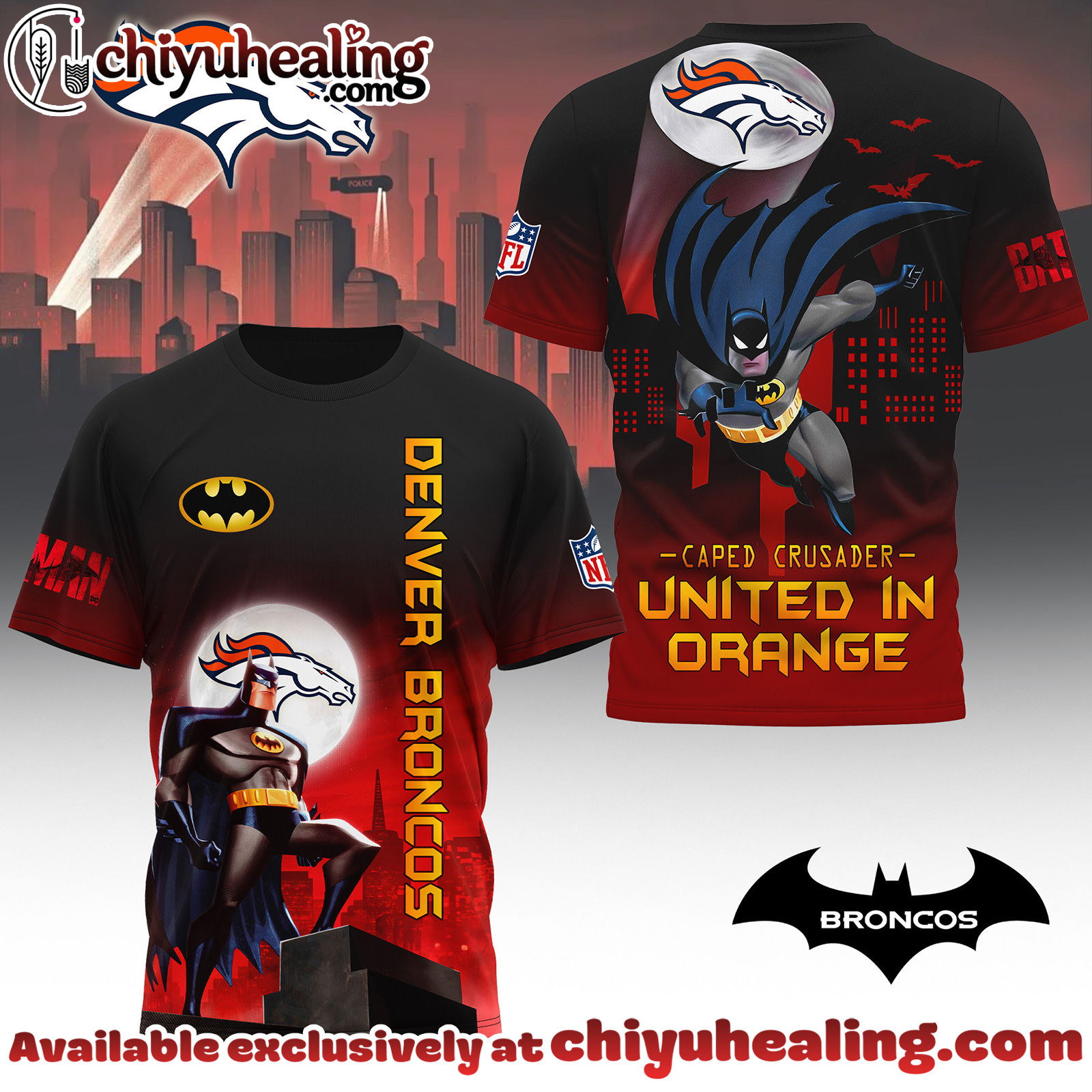 Denver Broncos Premium NFL Caped Crusader 3D Shirt, Hoodie, Sweatshirt, All Team NFL