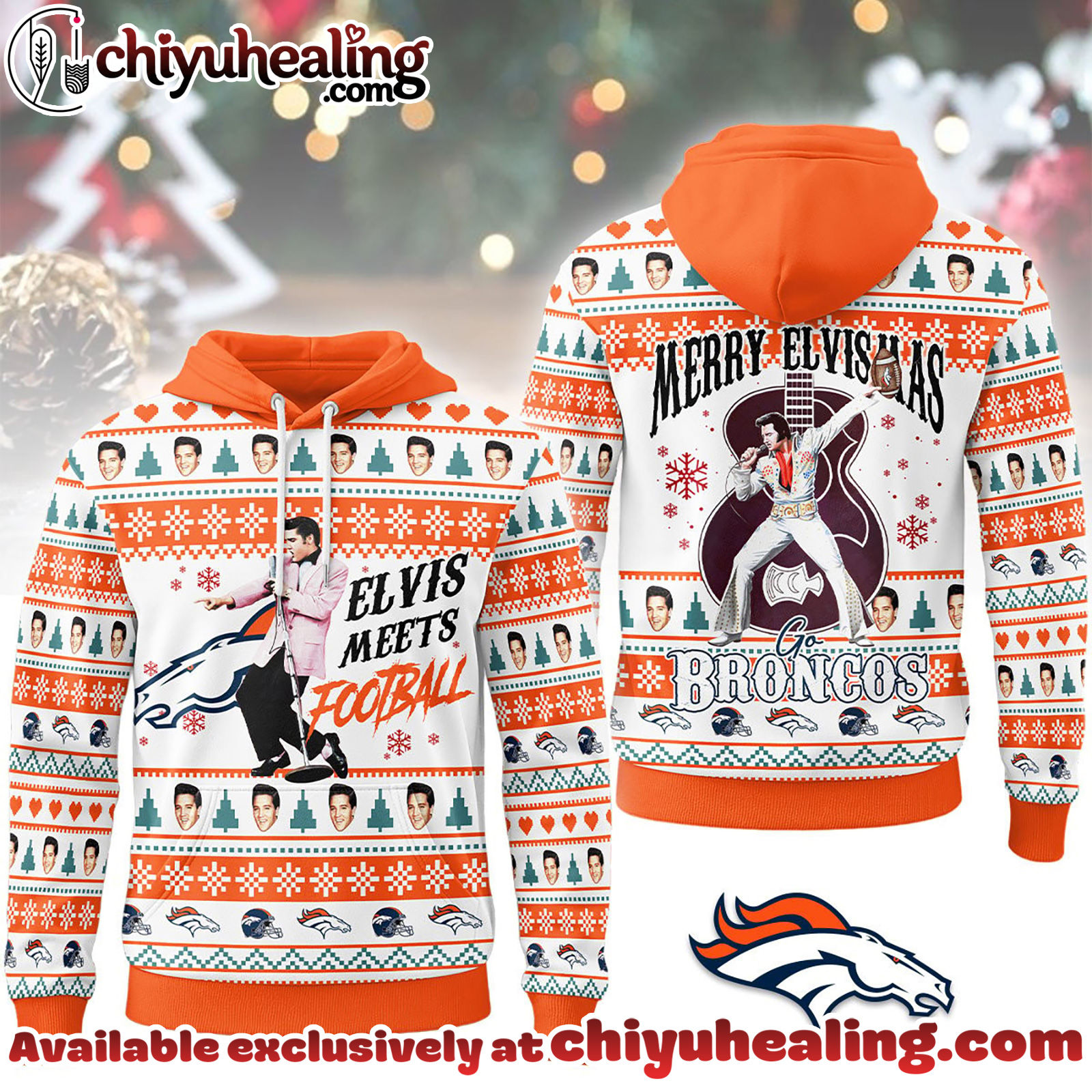 Denver Broncos Premium NFL Elvis Presley Christmas Hoodie, Sweatshirt, Shirt, All Team NFL