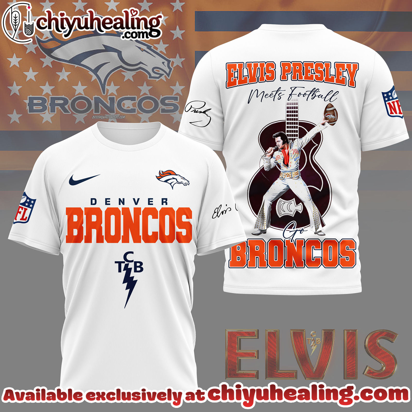 Denver Broncos Premium NFL Elvis Presley Fan 3D Shirt Hoodie, Sweatshirt, Shirt Denver Broncos Premium NFL Elvis Presley Fan 3D Shirt Hoodie, Sweatshirt, Shirt