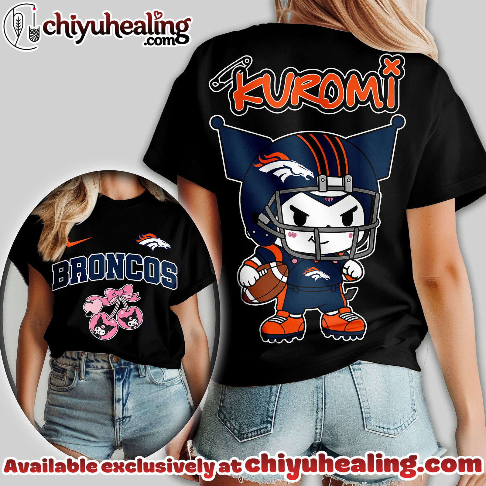 Denver Broncos Premium NFL Kuromi Women Shirt Denver Broncos Premium NFL Kuromi Women Shirt