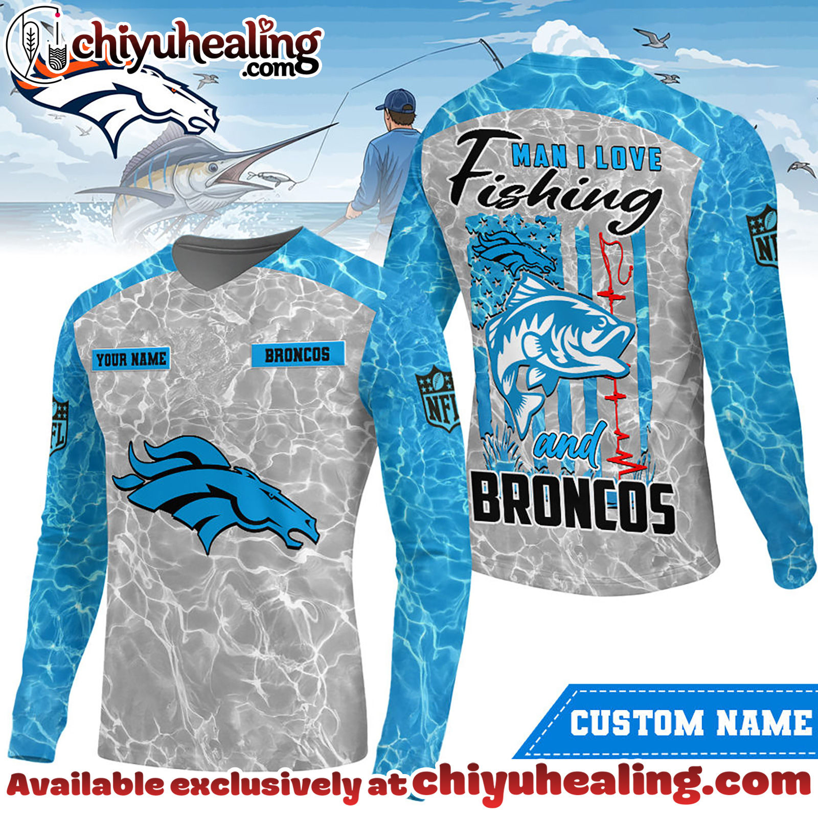 Denver Broncos Premium NFL Love Fishing Long Sleeve Hoodie, T-shirt, Sweatshirt