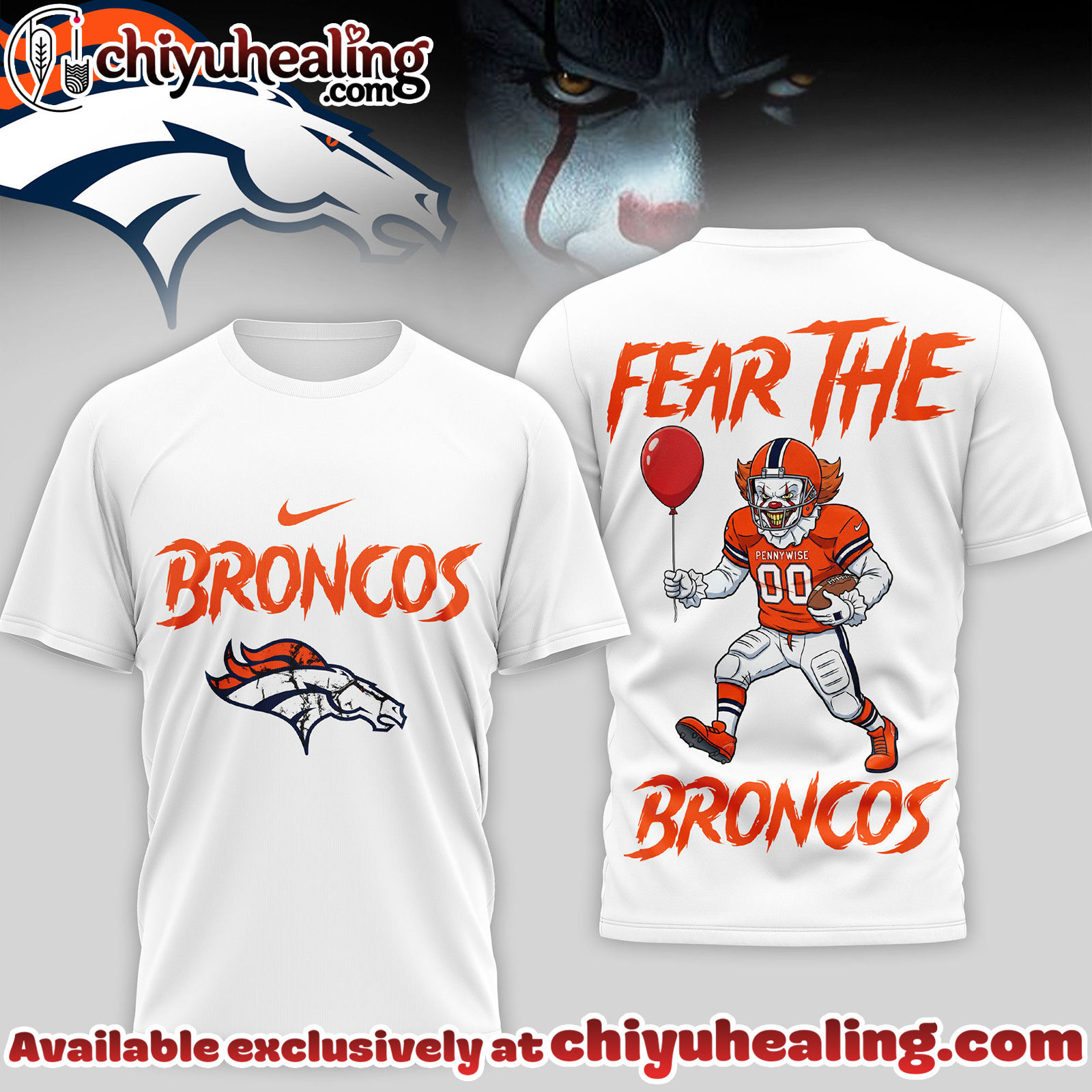 Denver Broncos Premium NFL Pennywise 3D Shirt