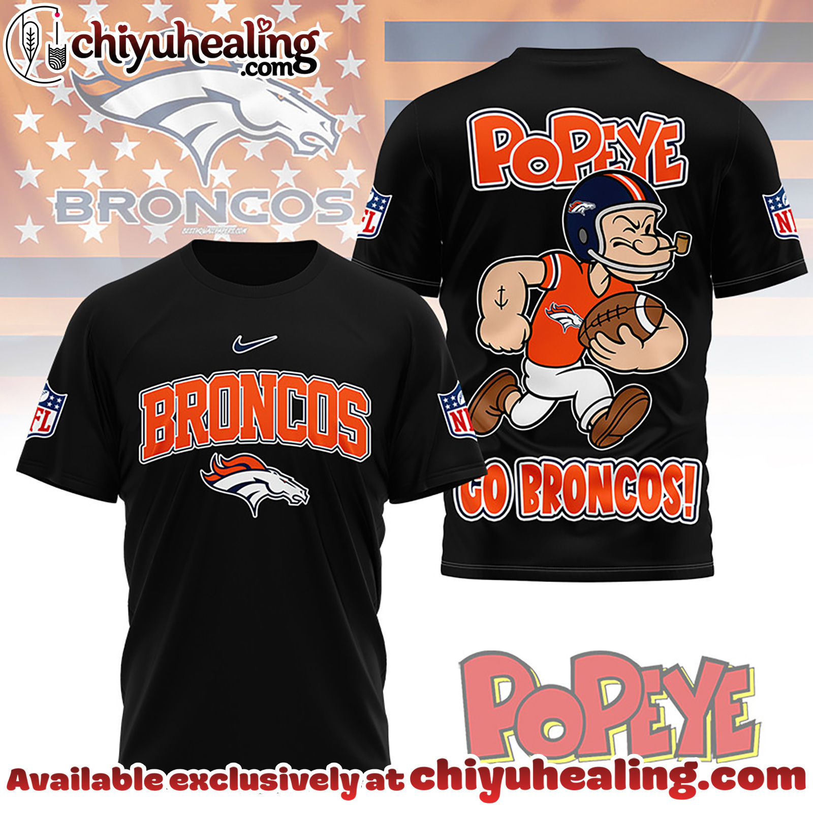 Denver Broncos Premium NFL Popeye Fan 3D Shirt, Hoodie, Sweatshirt, All Team NFL Denver Broncos Premium NFL Popeye Fan 3D Shirt, Hoodie, Sweatshirt, All Team NFL