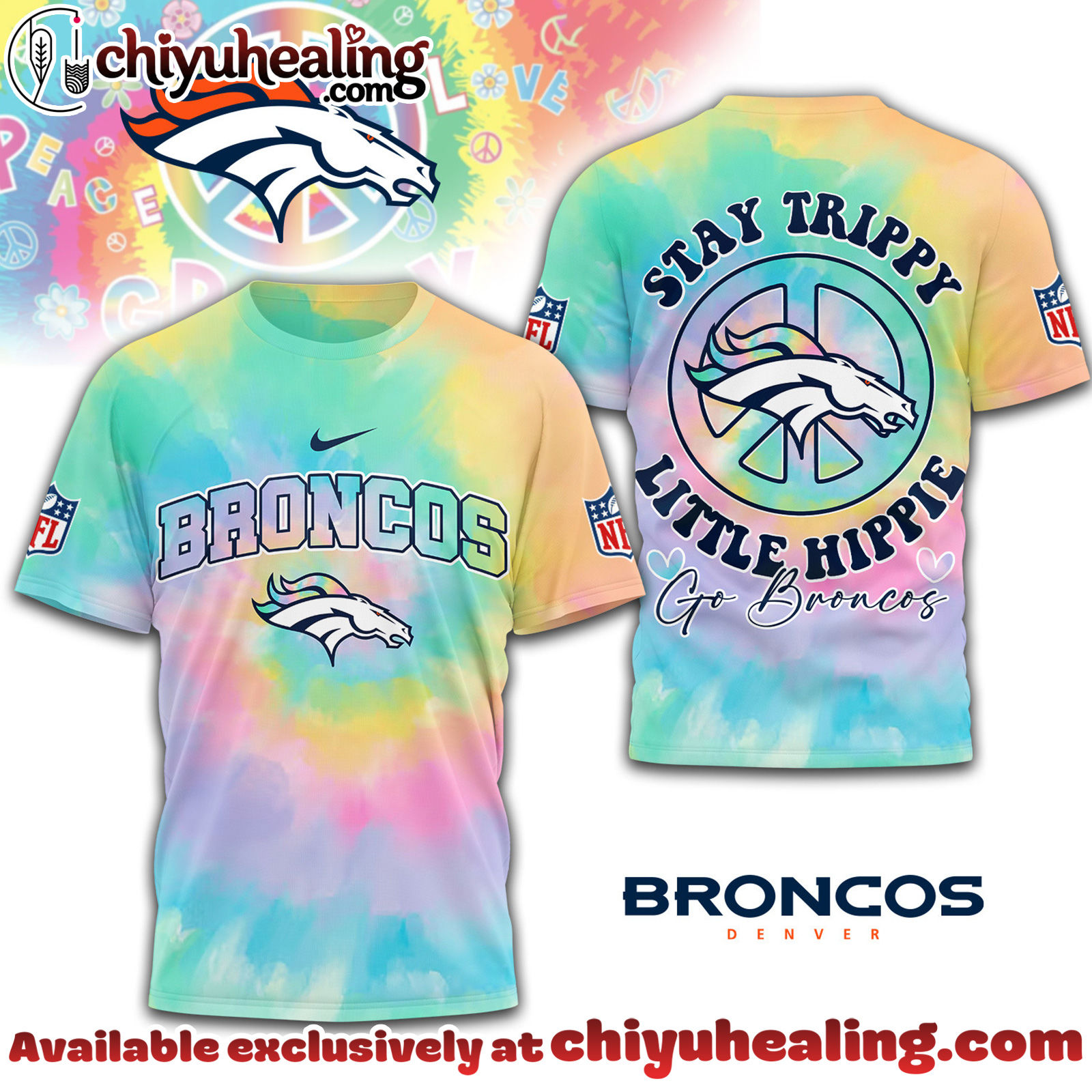 Denver Broncos Premium NFL Stay Trippy Little Hippie 3D Shirt, Hoodie, Sweatshirt, All Team NFL