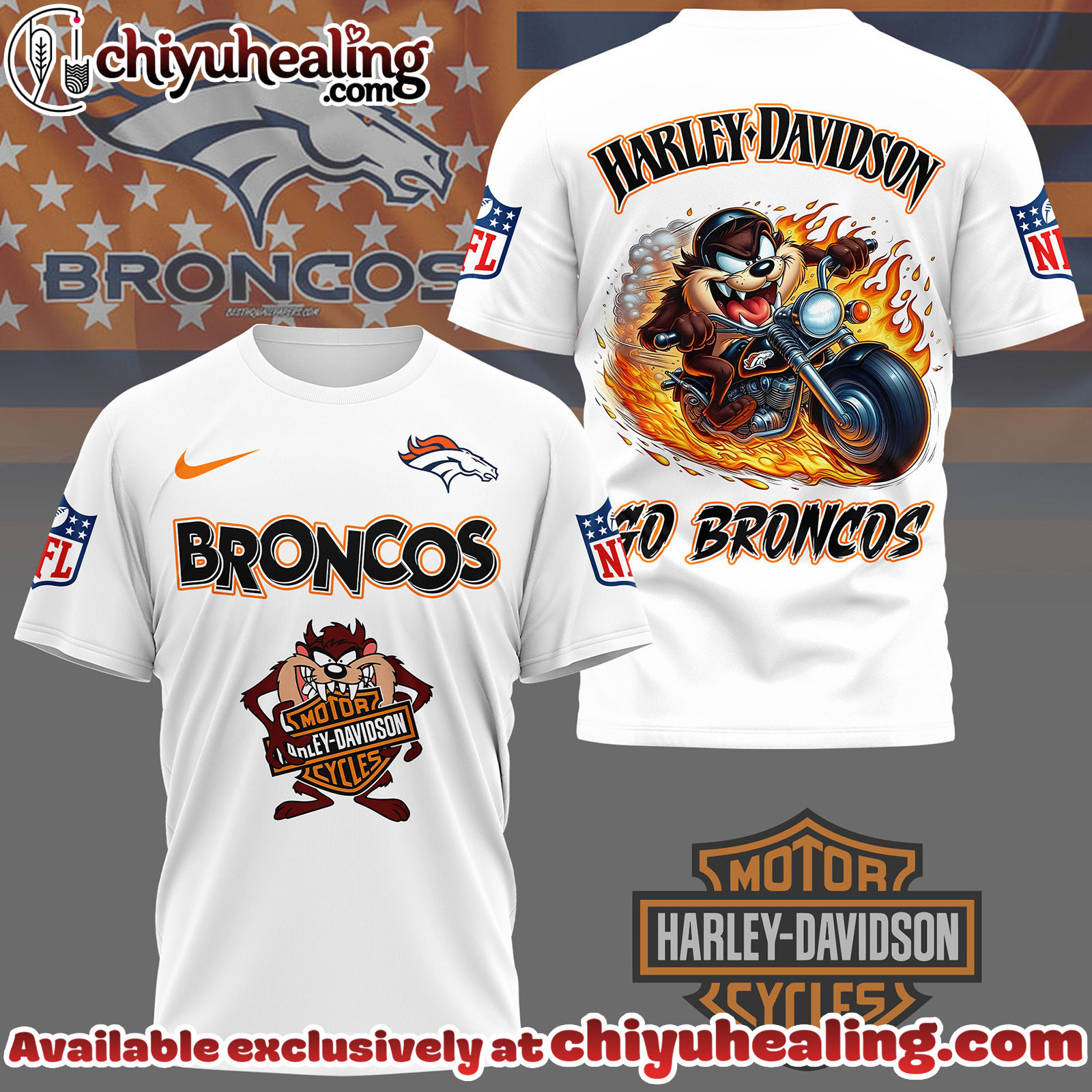 Denver Broncos Premium NFL Taz Looney Tunes 3D Shirt, Hoodie, Sweatshirt, All Team NFL