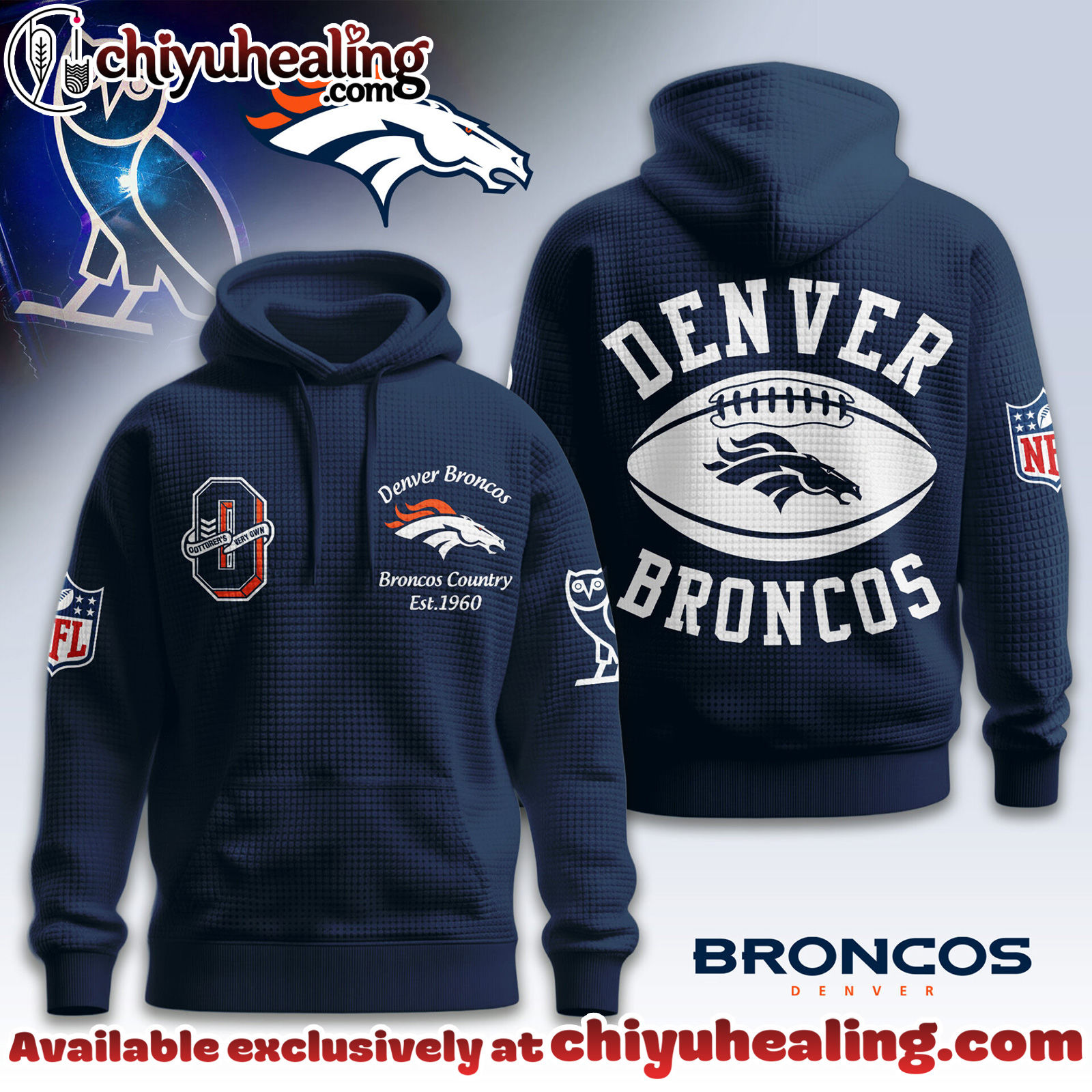 Denver Broncos Premium NFL x OVO 3D Waffle Hoodie, Sweatshirt, Shirt, All Team NFL