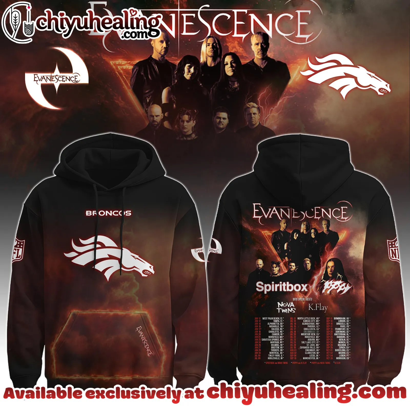 Denver Broncos x Evanescence Hoodie Limited Hoodie, All Team NFL