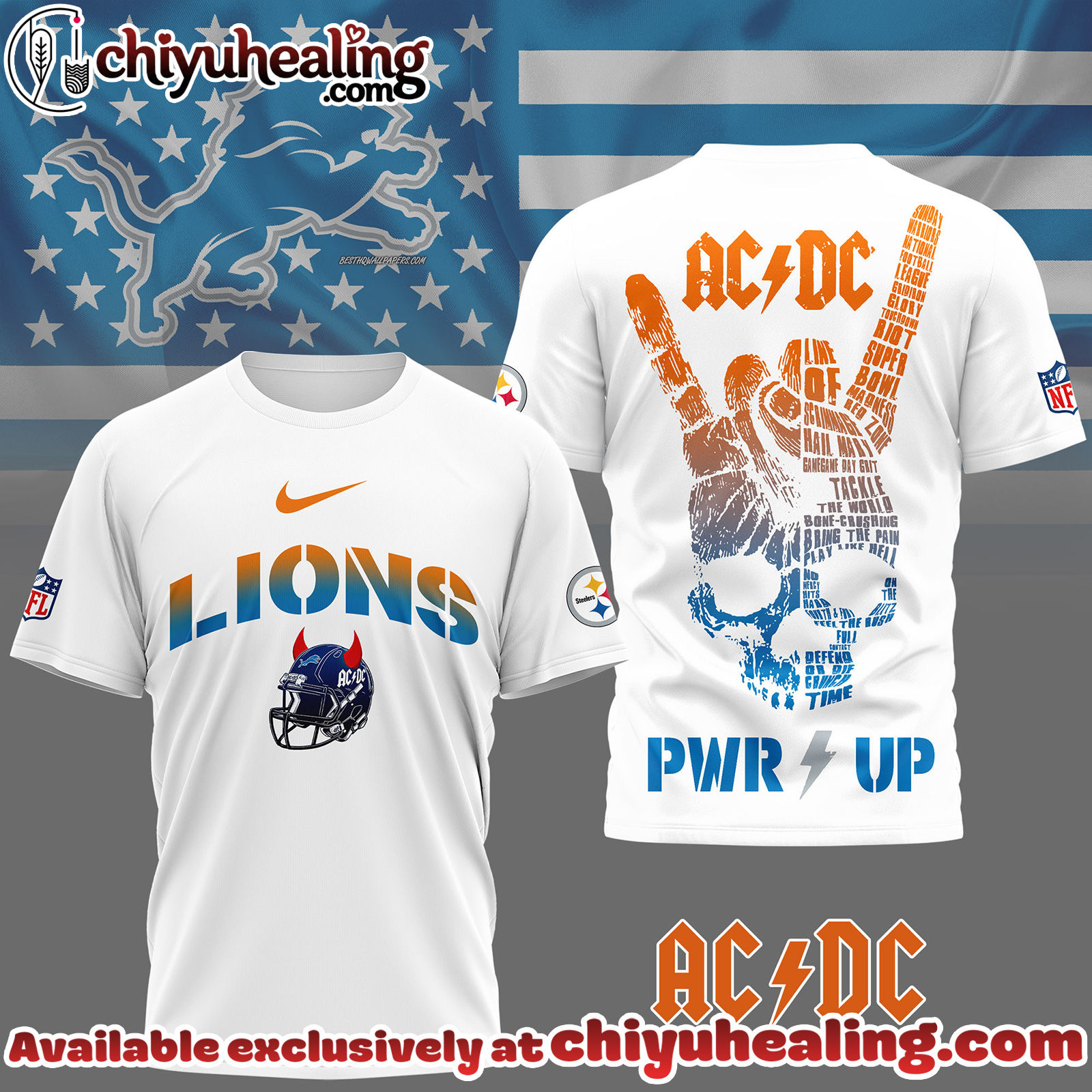 Detroit Lions Premium NFL AcDc Fan 3D Shirt, Hoodie, Sweatshirt, All Team NFL