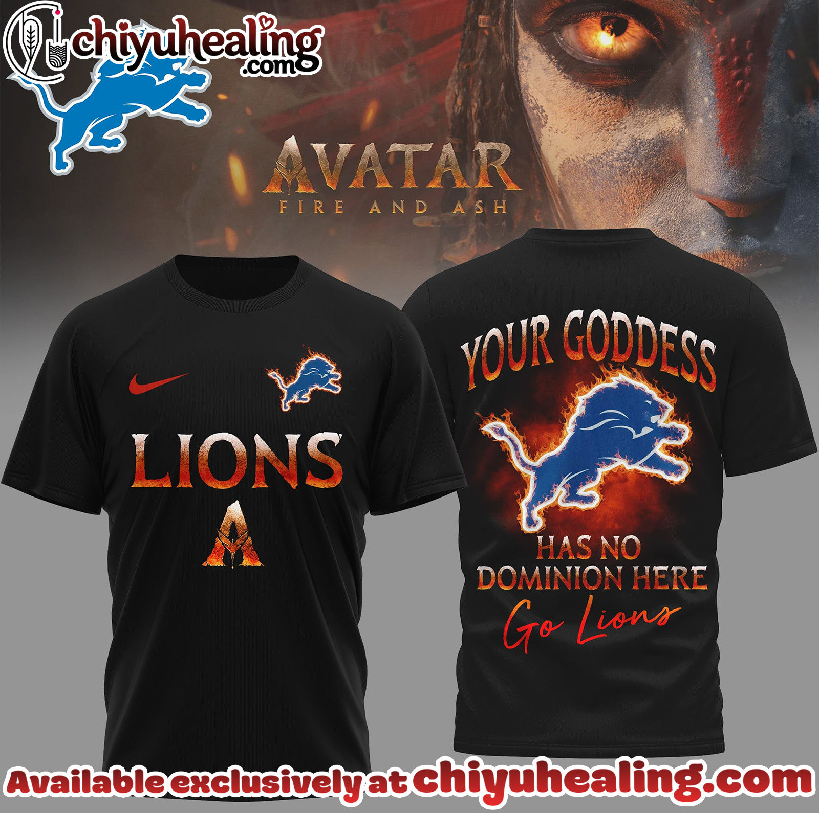 Detroit Lions Premium NFL Avatar Fan 3D Shirt