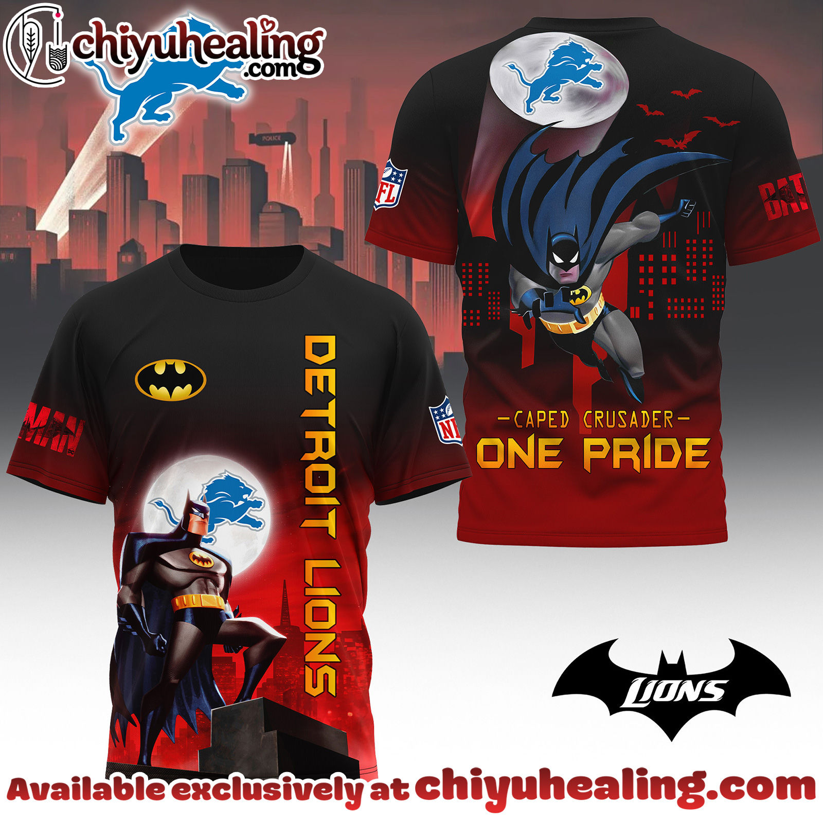 Detroit Lions Premium NFL Caped Crusader 3D Shirt, Hoodie, Sweatshirt, All Team NFL