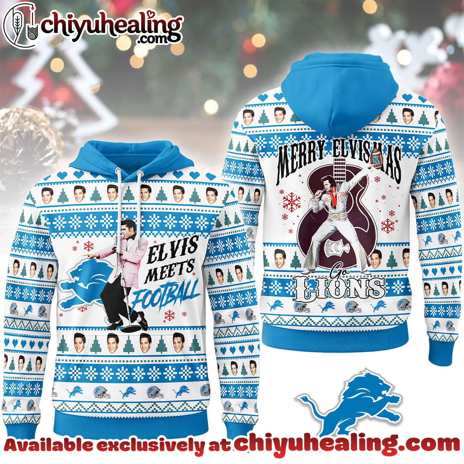Detroit Lions Premium NFL Elvis Presley Christmas Hoodie, Sweatshirt, Shirt, All Team NFL