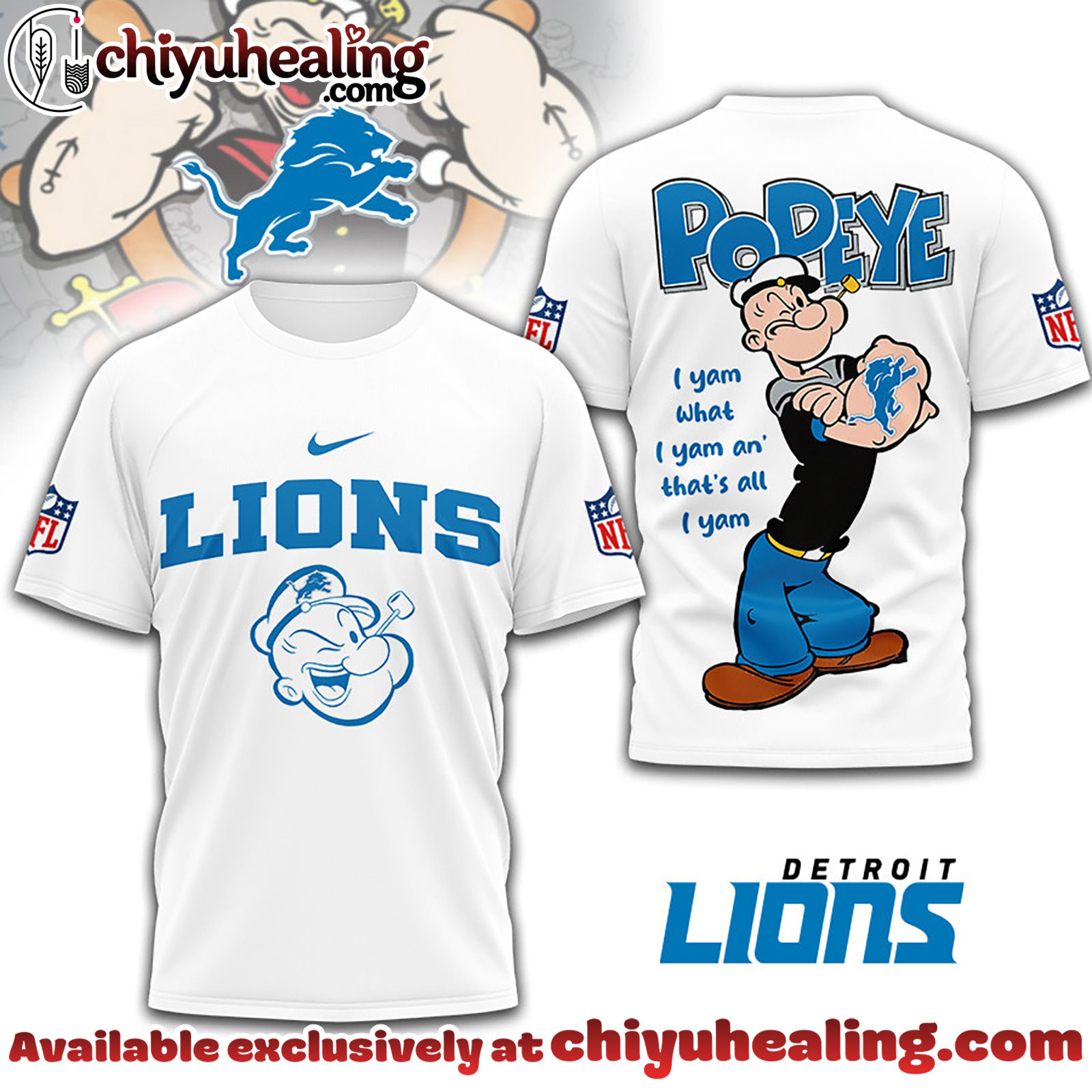 Detroit Lions Premium NFL I Yam What I Yam Shirt, Hoodie, Sweatshirt, All Team NFL