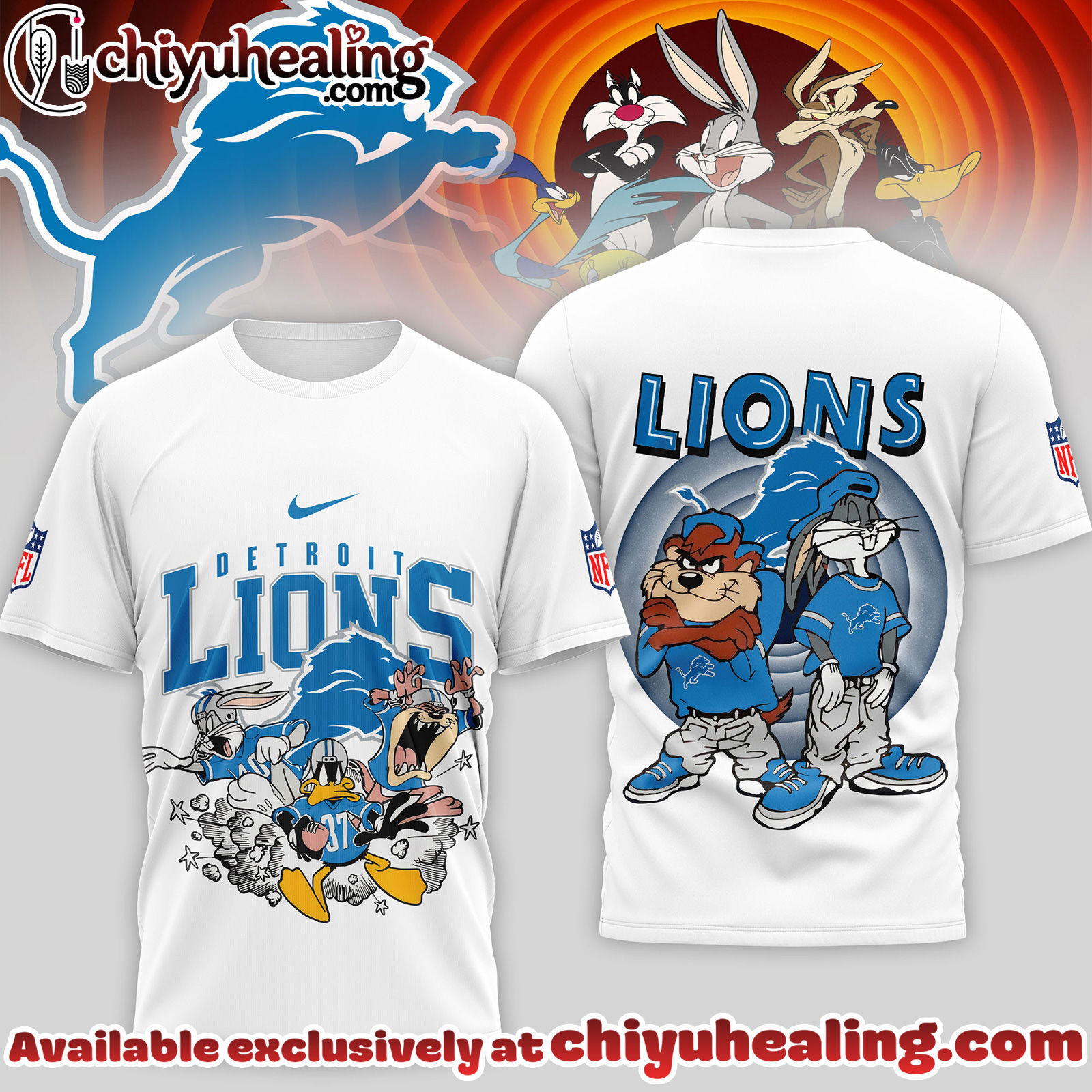 Detroit Lions Premium NFL Looney Tunes 3D Shirt, Hoodie, Sweatshirt, All Team NFL