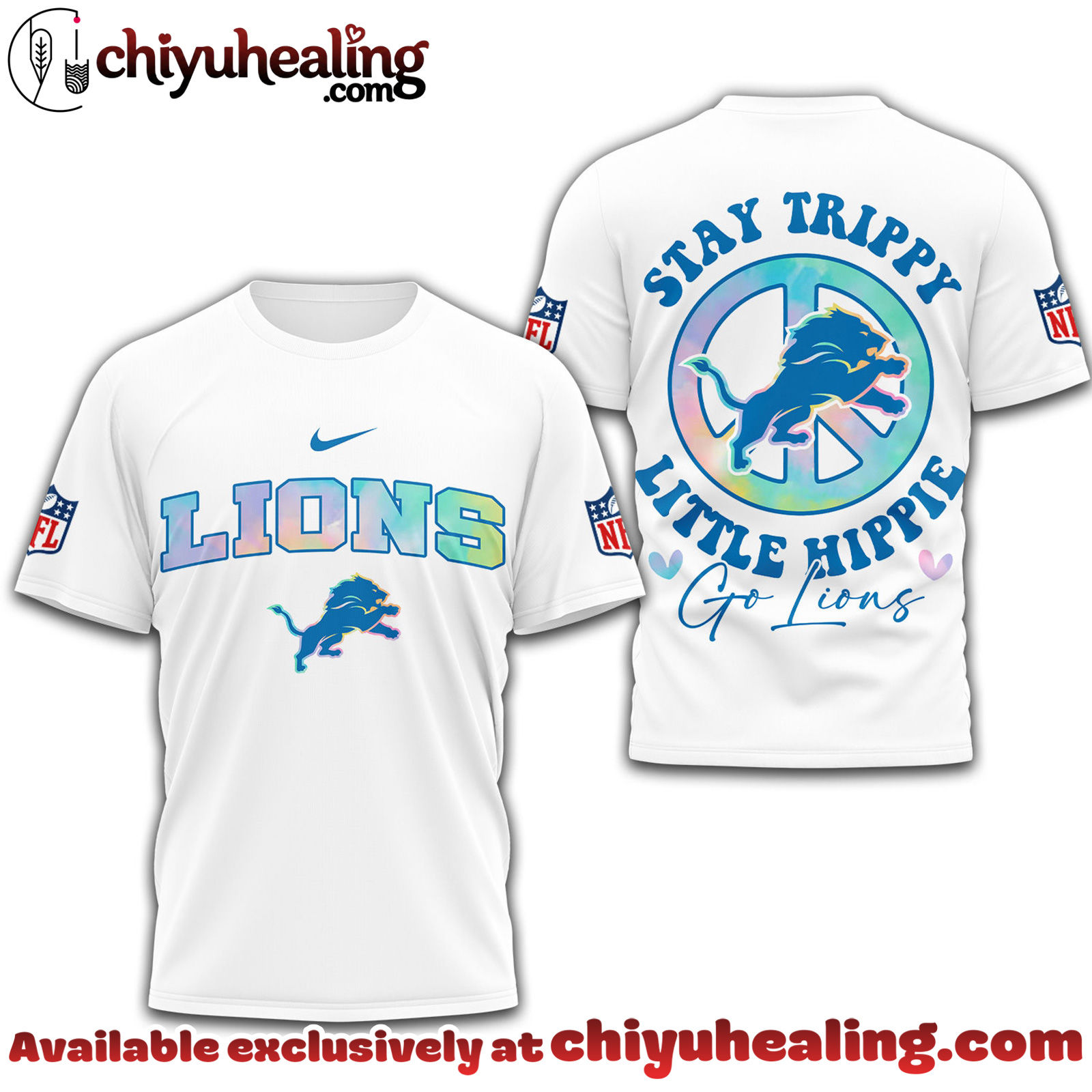 Detroit Lions Premium NFL Stay Trippy Little Hippie 3D Shirt TD Detroit Lions Premium NFL Stay Trippy Little Hippie 3D Shirt TD