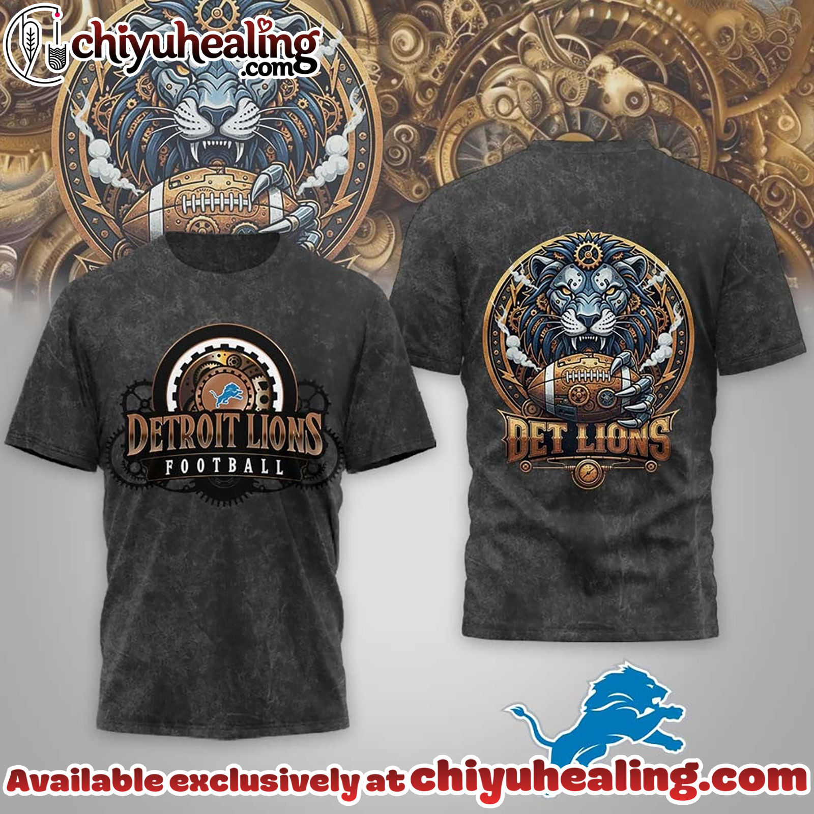 Detroit Lions Premium NFL Steampunk T-shirt