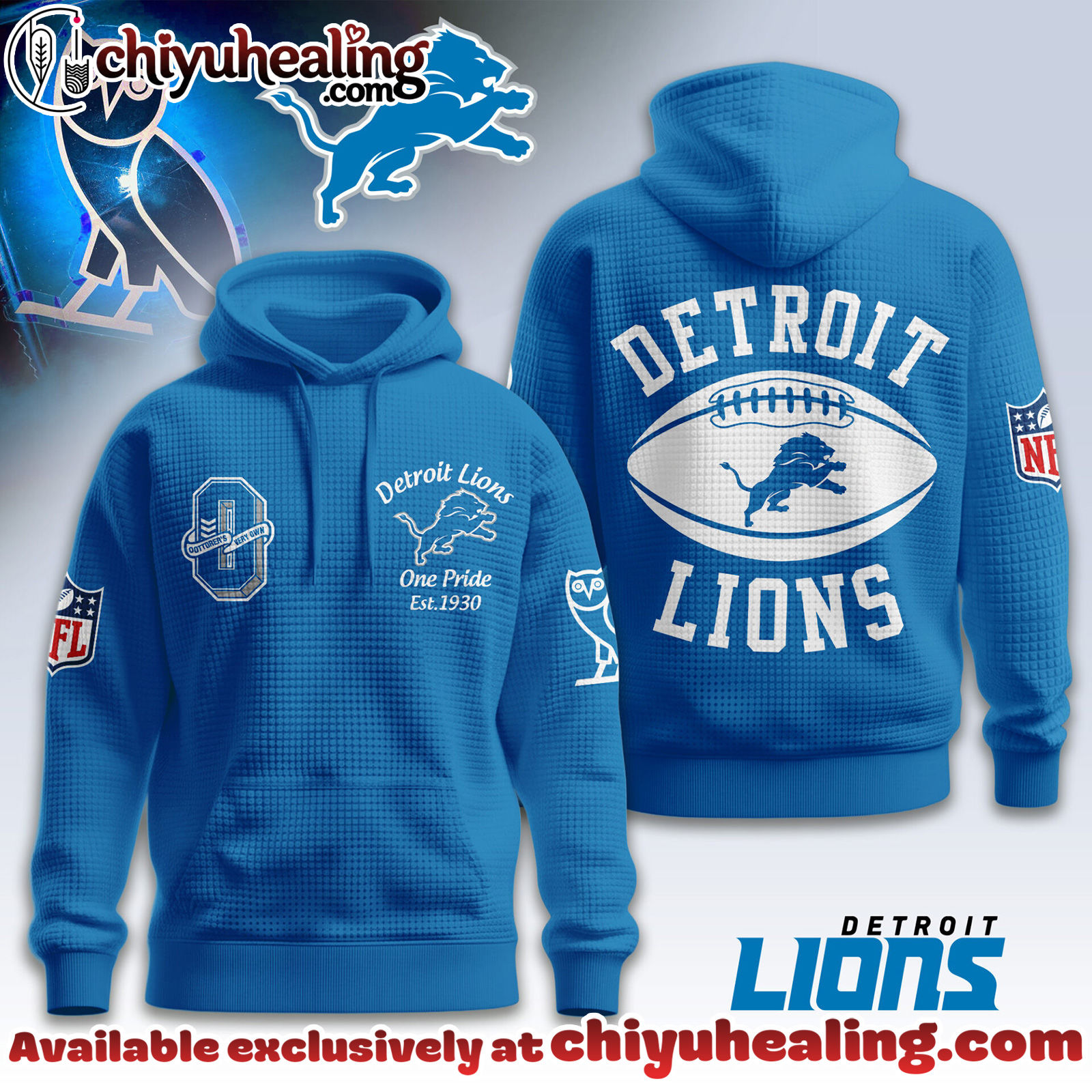 Detroit Lions Premium NFL x OVO 3D Waffle Hoodie, Sweatshirt, Shirt, All Team NFL