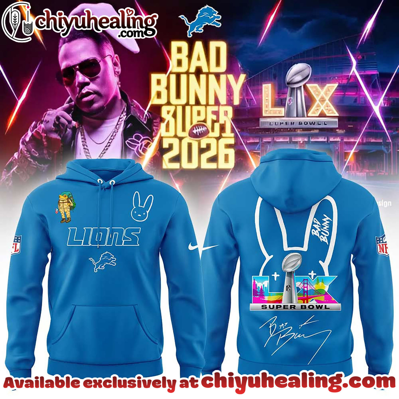 Detroit Lions x Bad Bunny Super Bowl 2026 Combo Hoodie, Sweatshirt, Tshirt