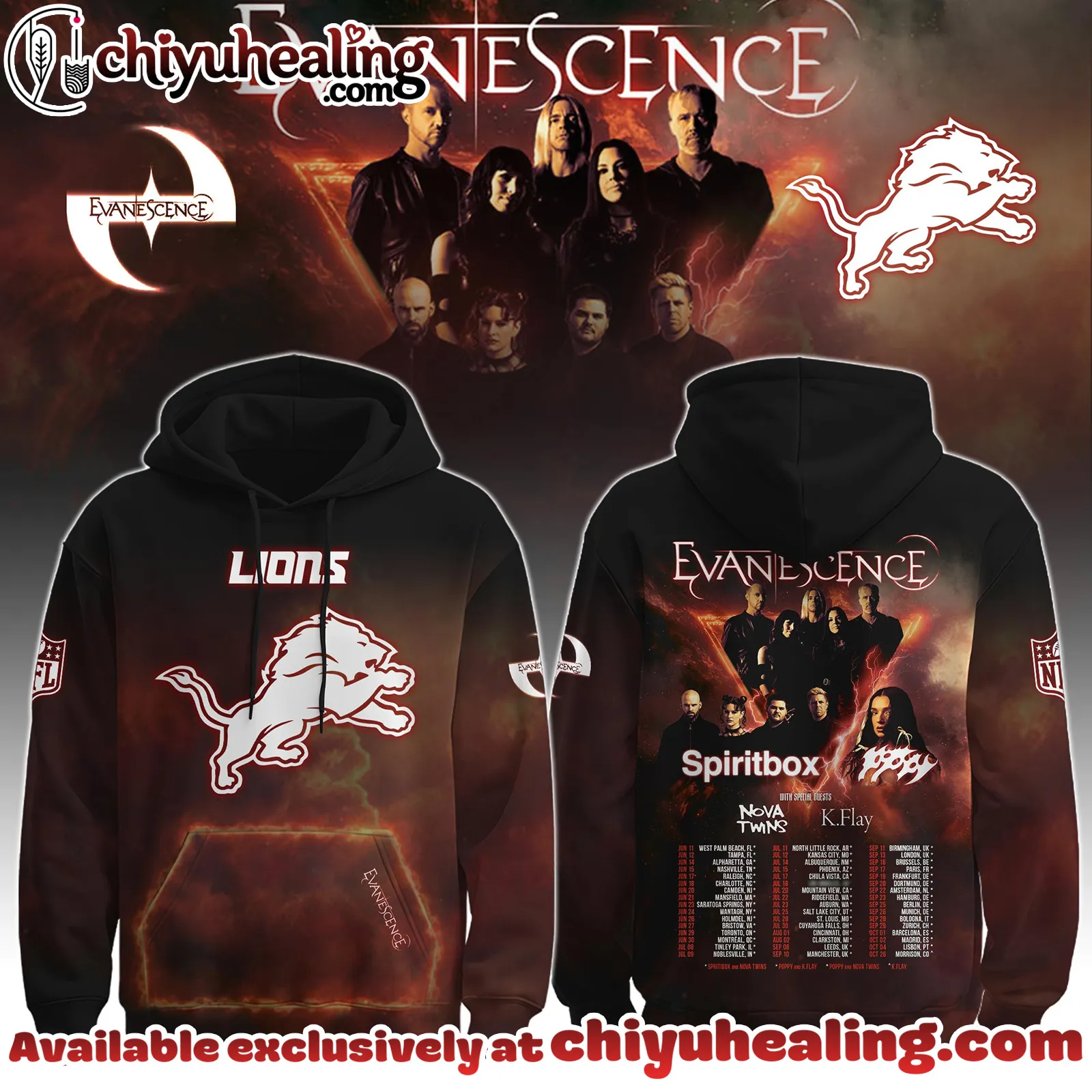 Detroit Lions x Evanescence Hoodie Limited Hoodie, All Team NFL