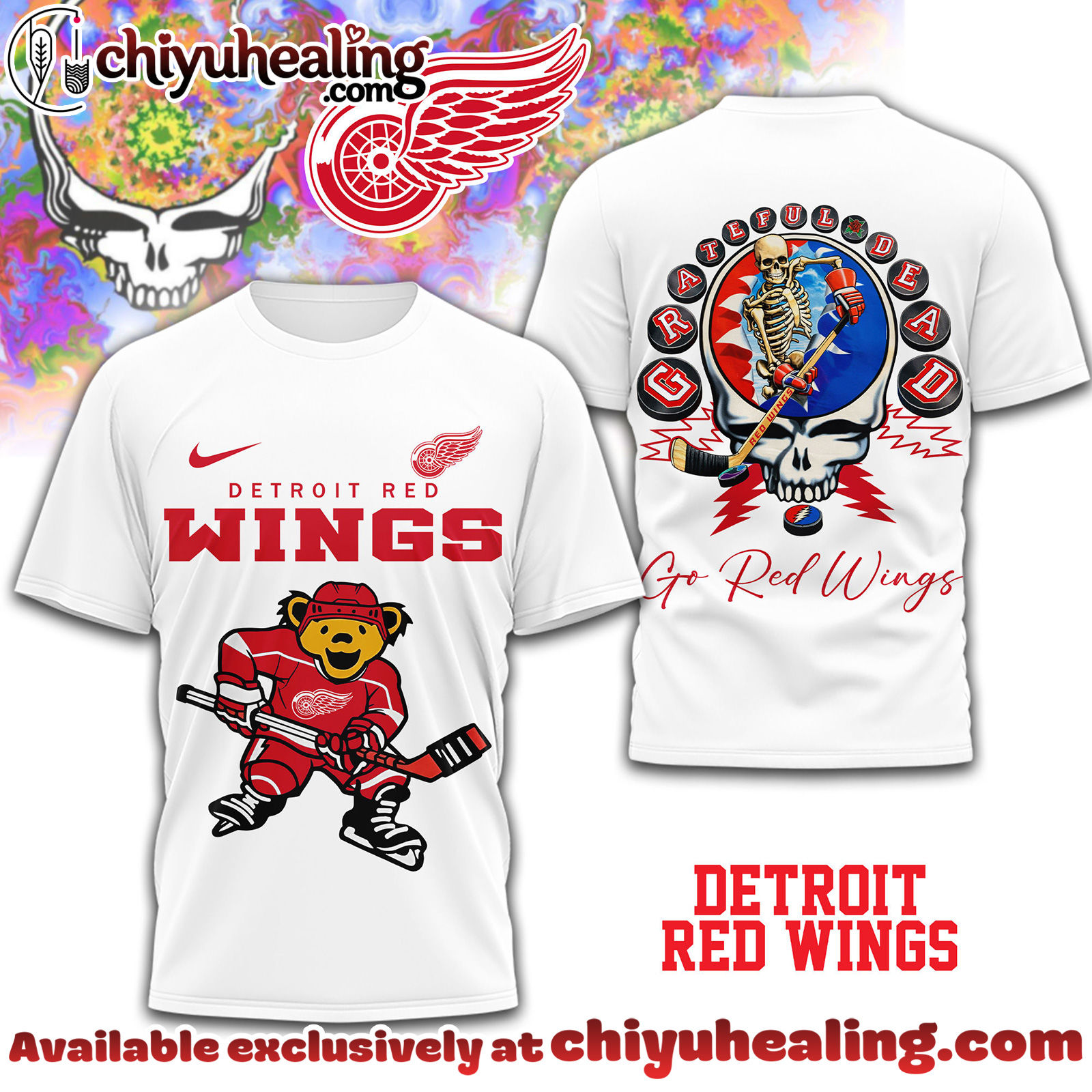 Detroit Red Wings Premium NHL Deadhead 3D Shirt