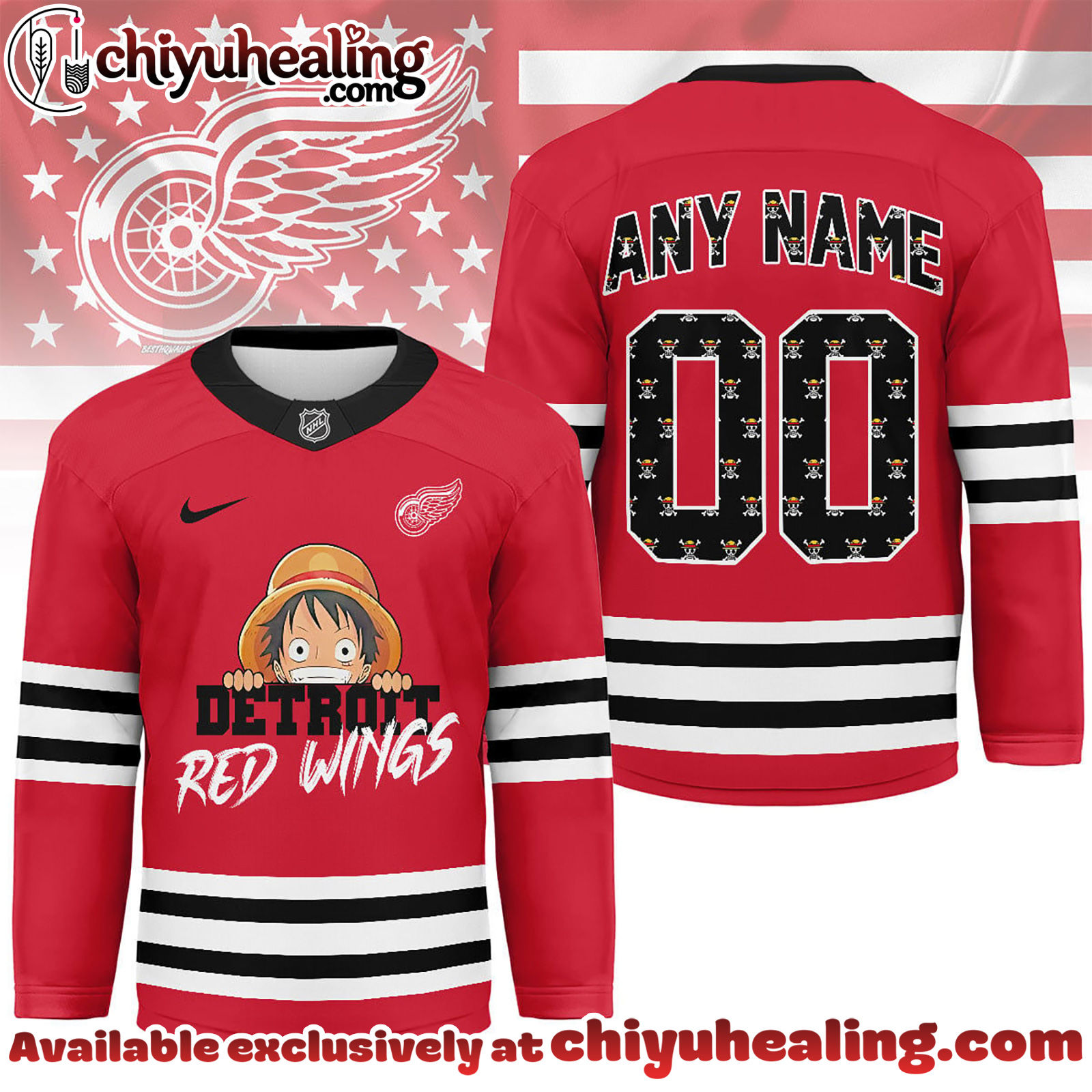 Detroit Red Wings Premium NHL One Piece Hockey Jersey NY