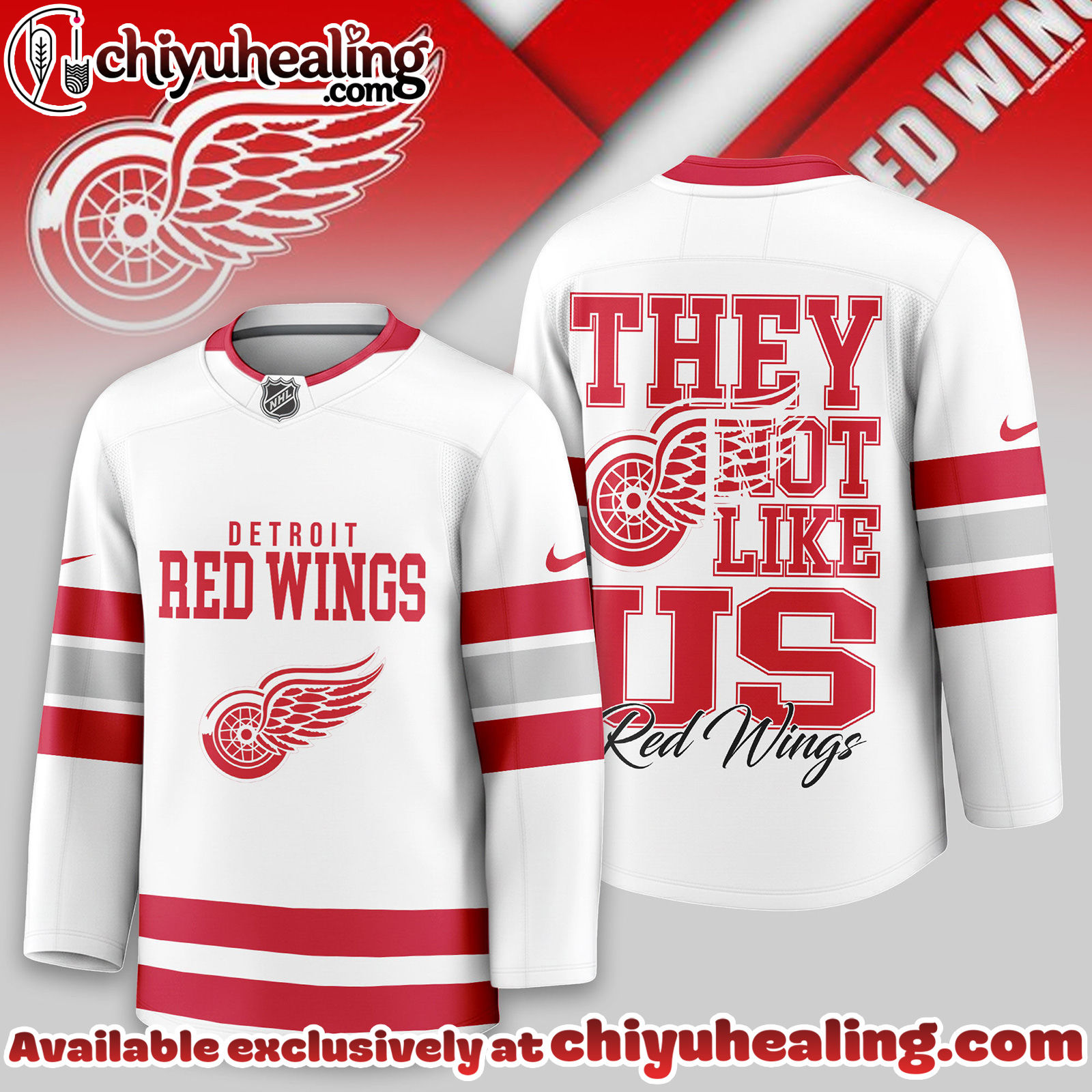 Detroit Red Wings Premium NHL They Not Like Us Hockey Jersey