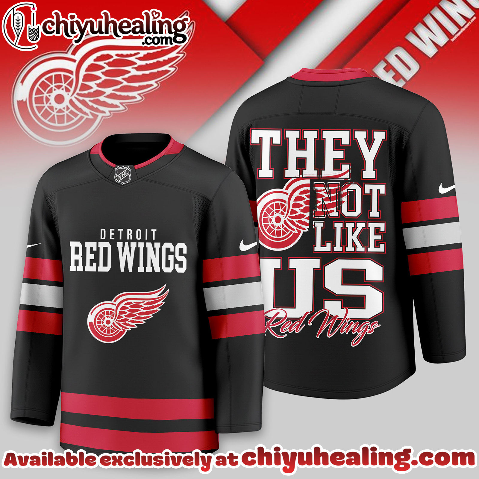 Detroit Red Wings Premium NHL They Not Like Us Hockey Jersey - Ver 2