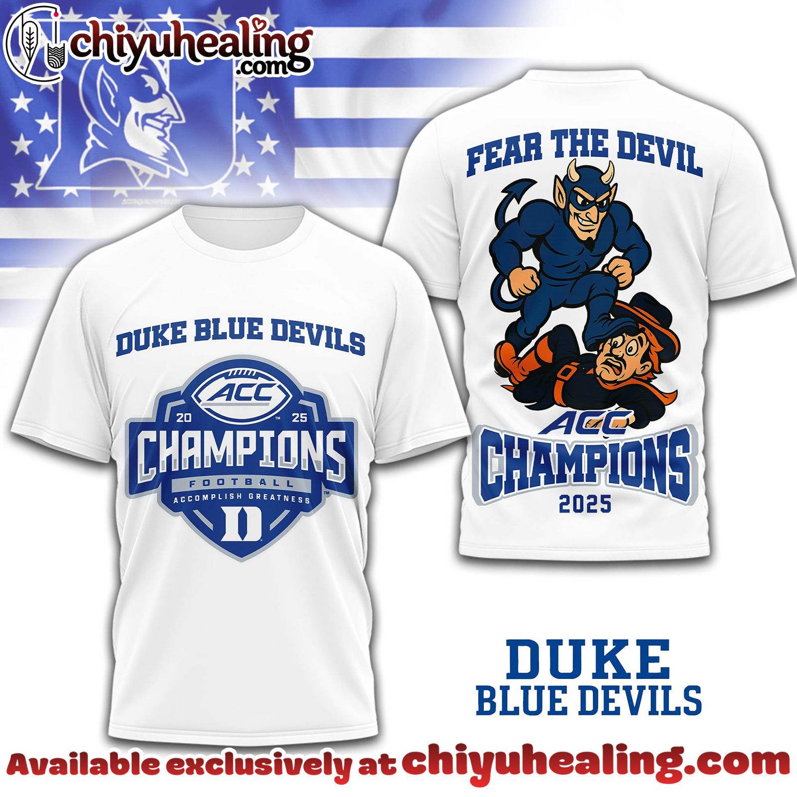 Duke Blue Devils Premium 2025 ACC Champions 3D Tshirt, Hoodie, Sweatshirt