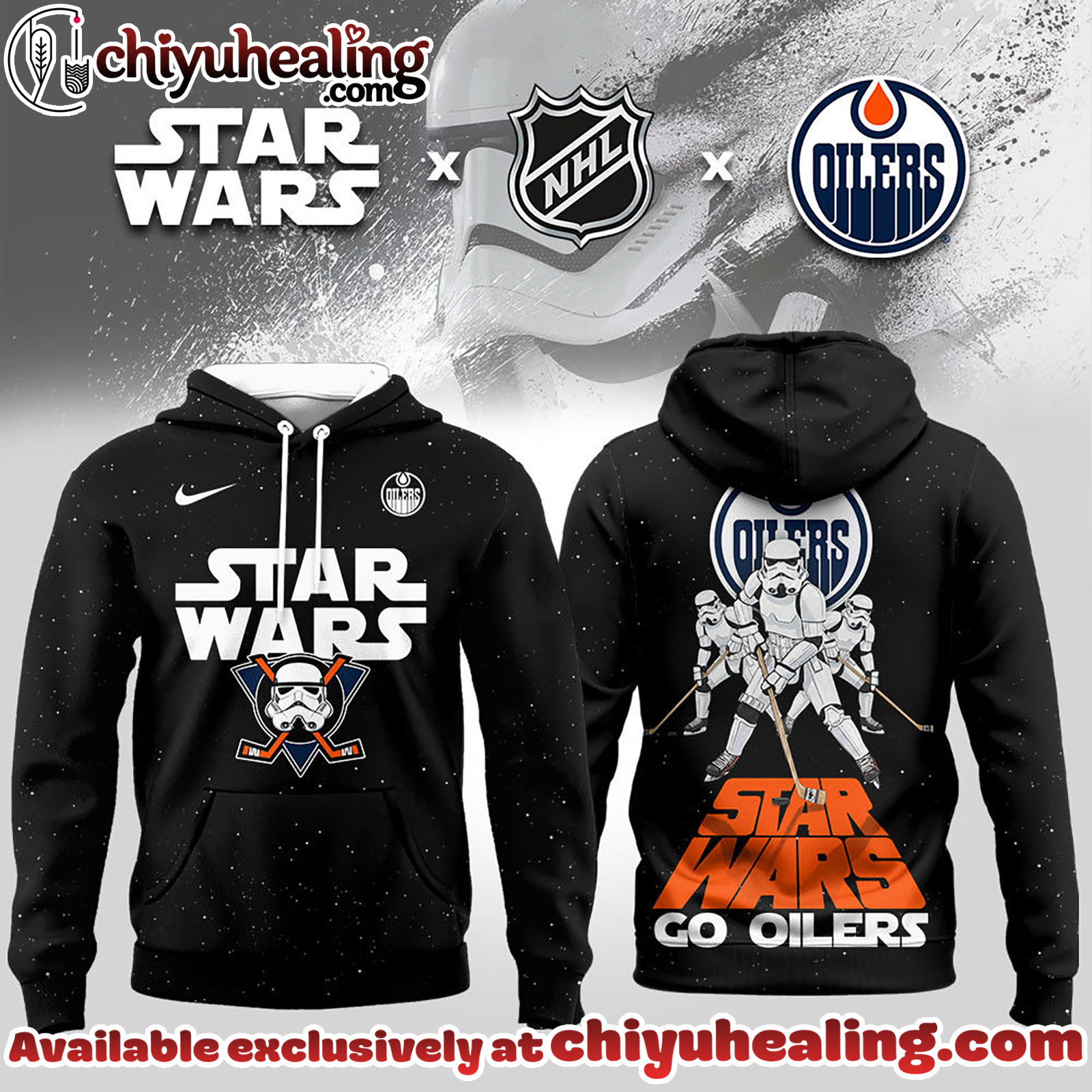 Edmonton Oilers Premium NHL Star Wars Imperial Trooper 3D Hoodie